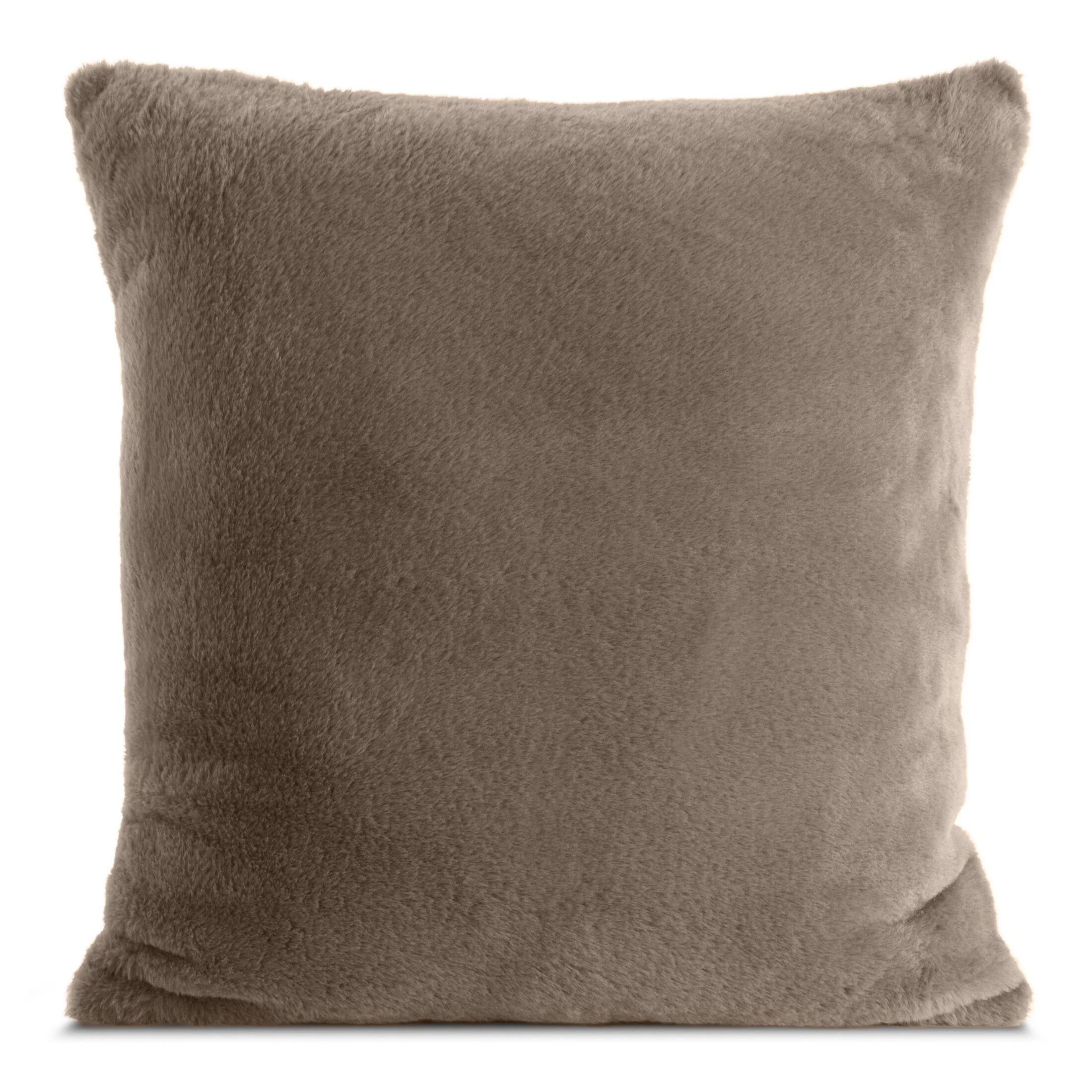 Poszewka na poduszkę 45x45 cm beżowa z miękkiej futrzanej tkaniny NINA | eurofirany