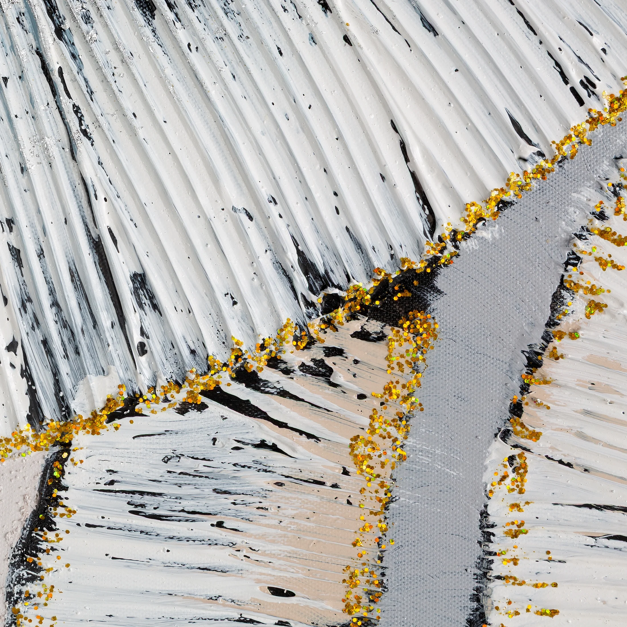 Obraz abstrakcja popielato, niebieski ręcznie malowany na płótnie z geometrycznym wzorem 82x122 cm