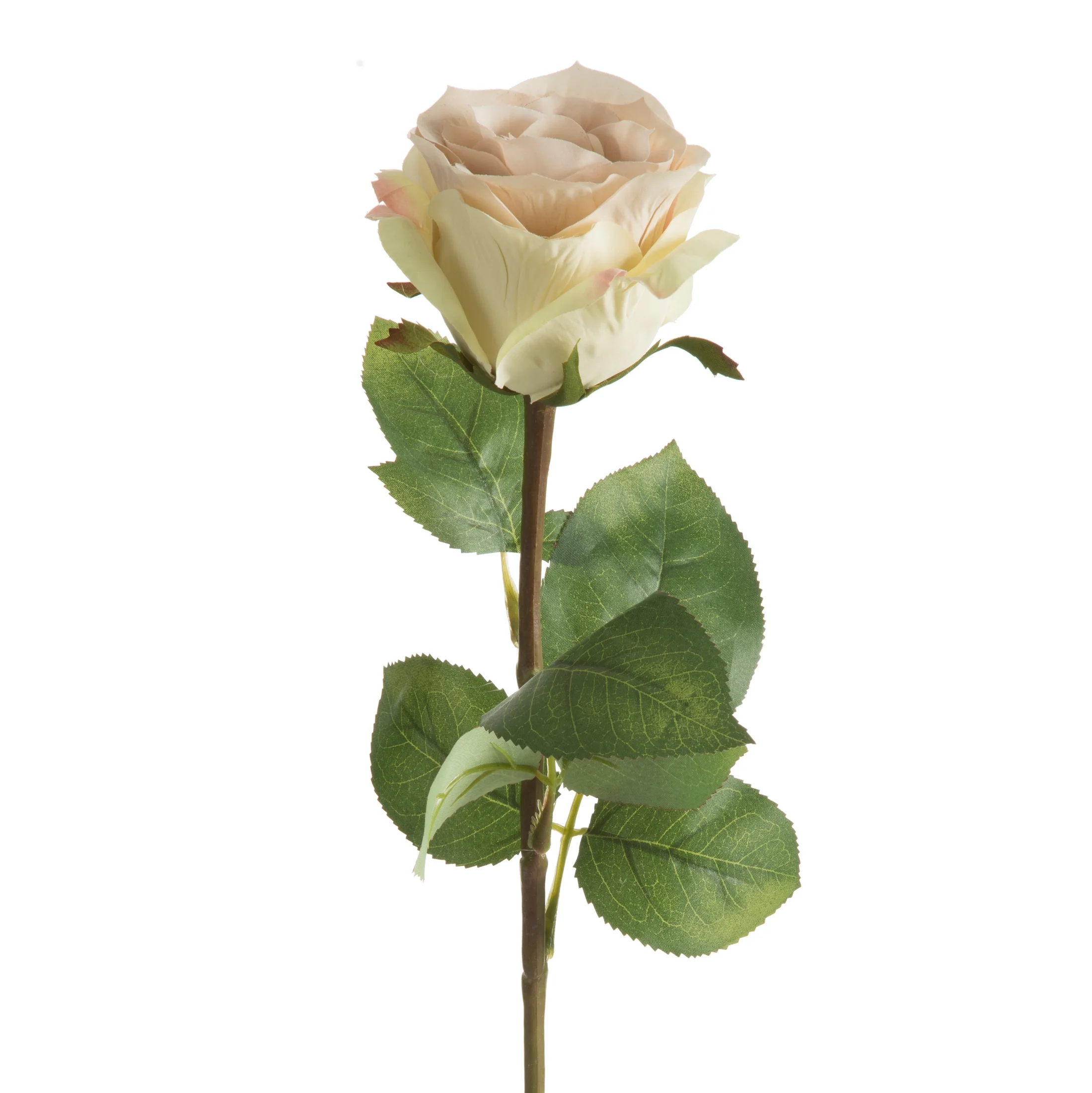 Kwiat sztuczny róża kremowo, jasnobeżowa 67 cm