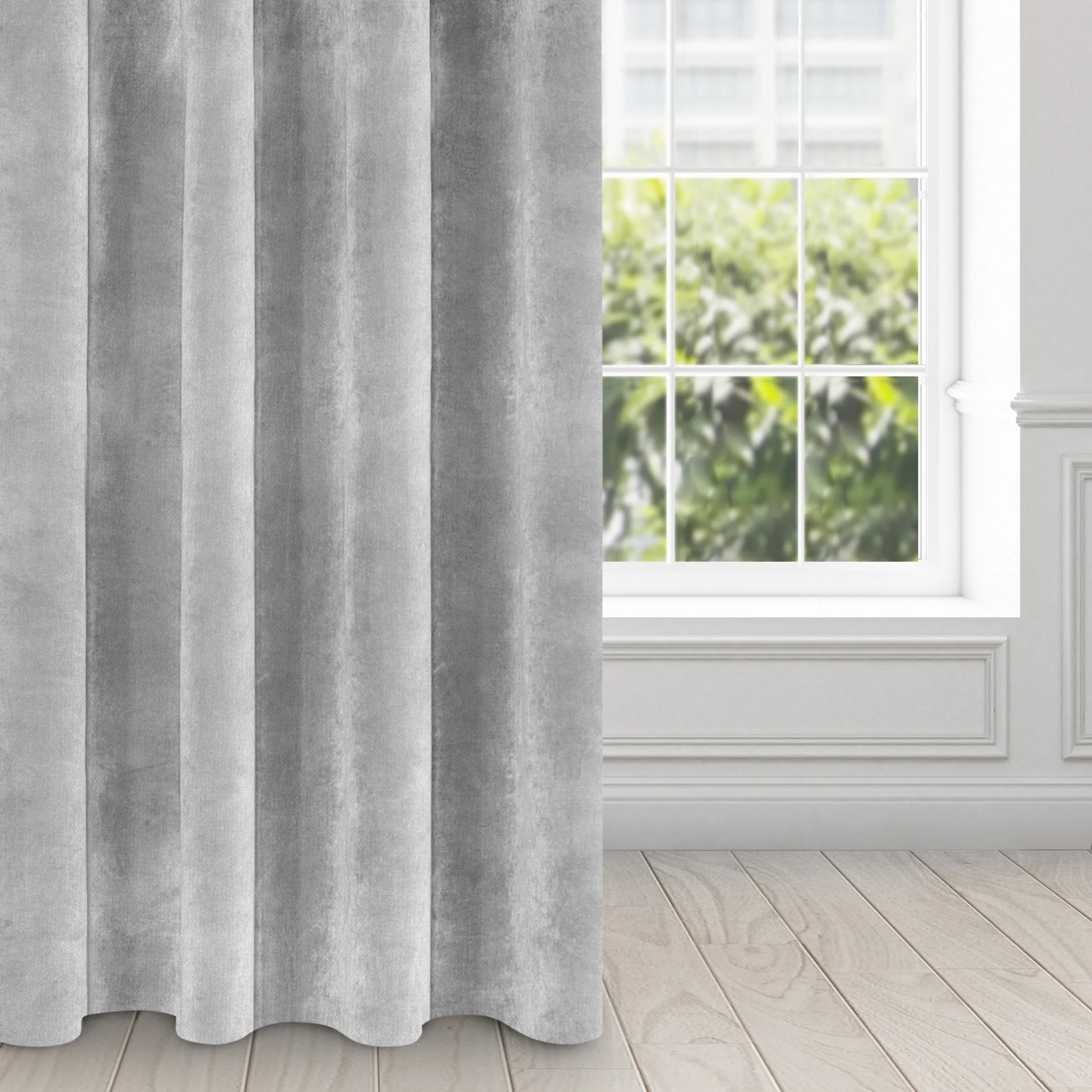 Zasłona stalowa z ekskluzywnego aksamitnego welwetu 290 g/m2 140x250 cm 10 szt. przelotek - RIA - Diva Line