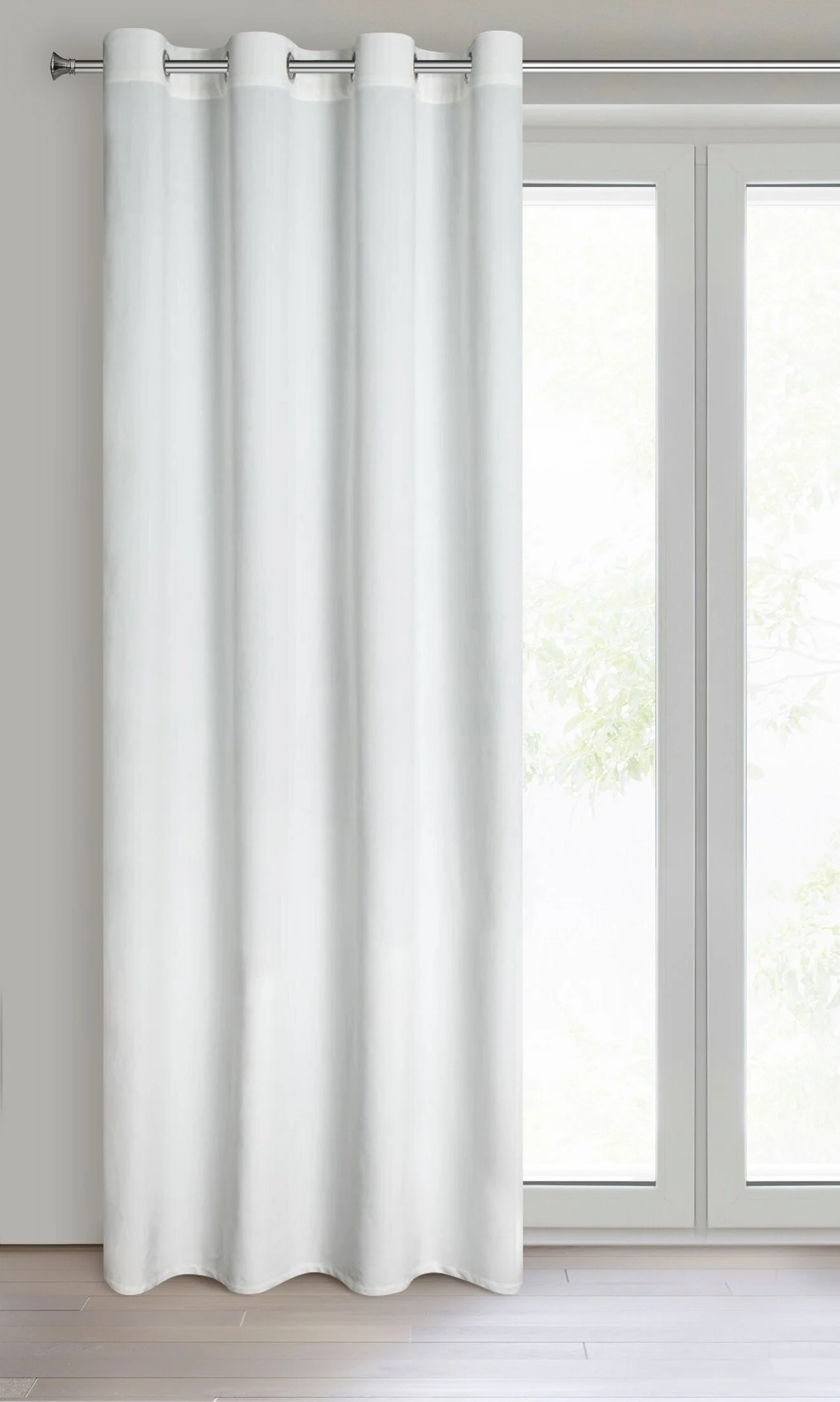 Zasłona biała z matowego welwetu 140x260 cm przelotka - MELANIE