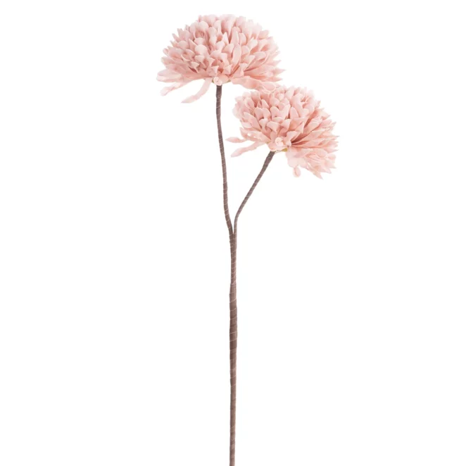 Kwiat sztuczny pudrowy z plastycznej pianki foamiran 63 cm