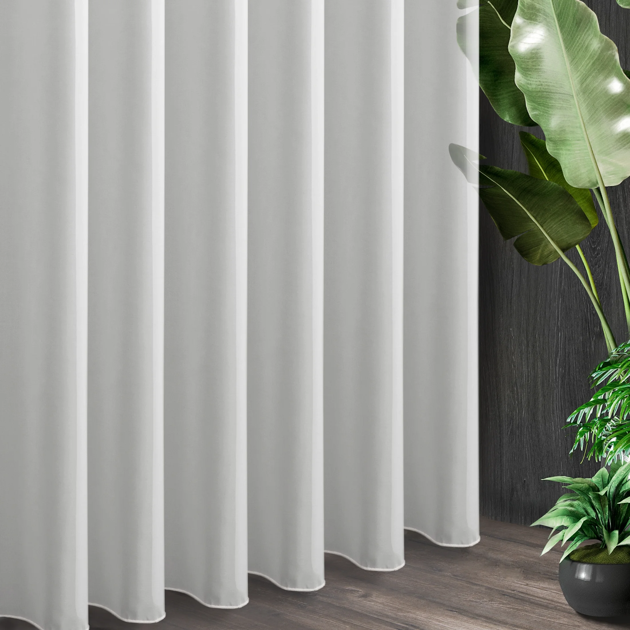 Tkanina firanowa lekki woal o niestandardowej wysokości 370 cm zakończona obciążnikiem