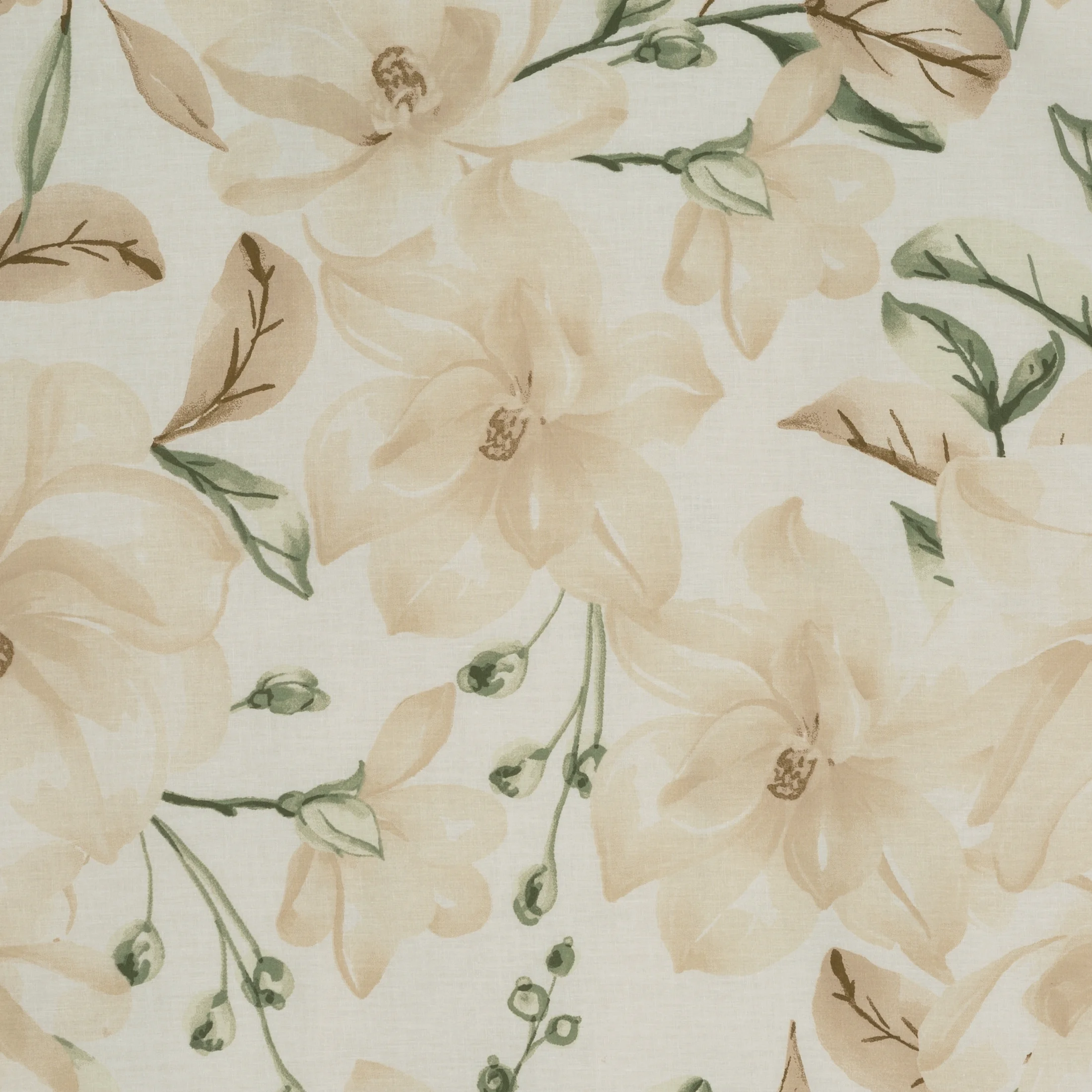 Pościel 140x200 cm komplet 2 częściowy bawełniana kolor beżowy, kremowy w kwiaty SONIA 32