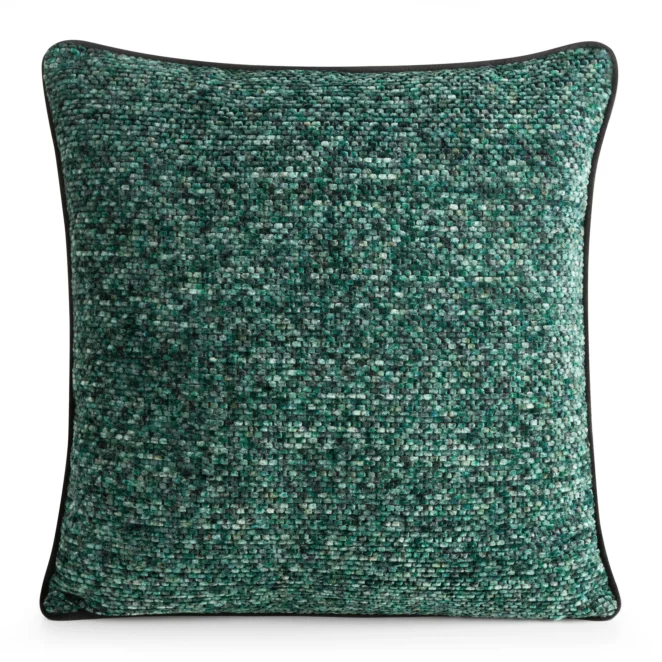 Poszewka na poduszkę 45x45 cm miętowa z plecionej szenilowej nici z efektem melanżu BARI