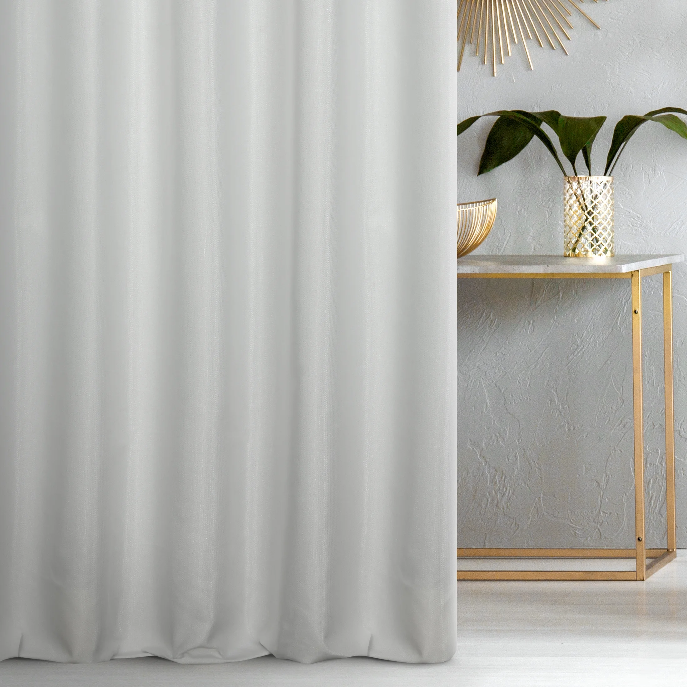 Tkanina zasłonowa gładka z naturalnym splotem z lureksową nicią