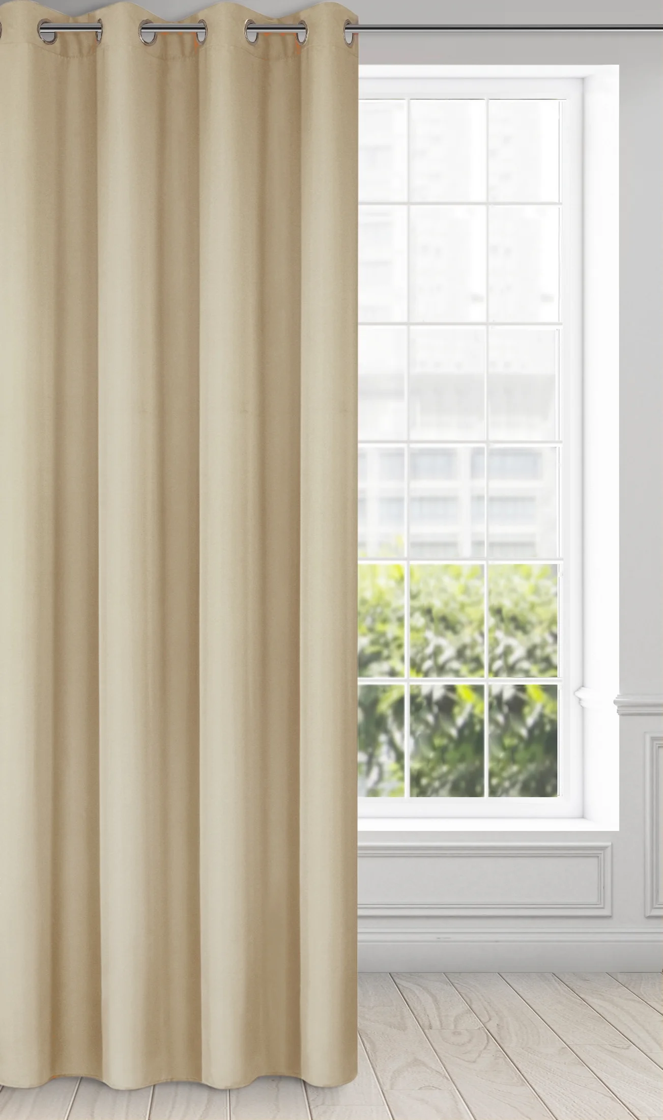 Zasłona beżowa, matowa 140x250 cm przelotka - TRIS