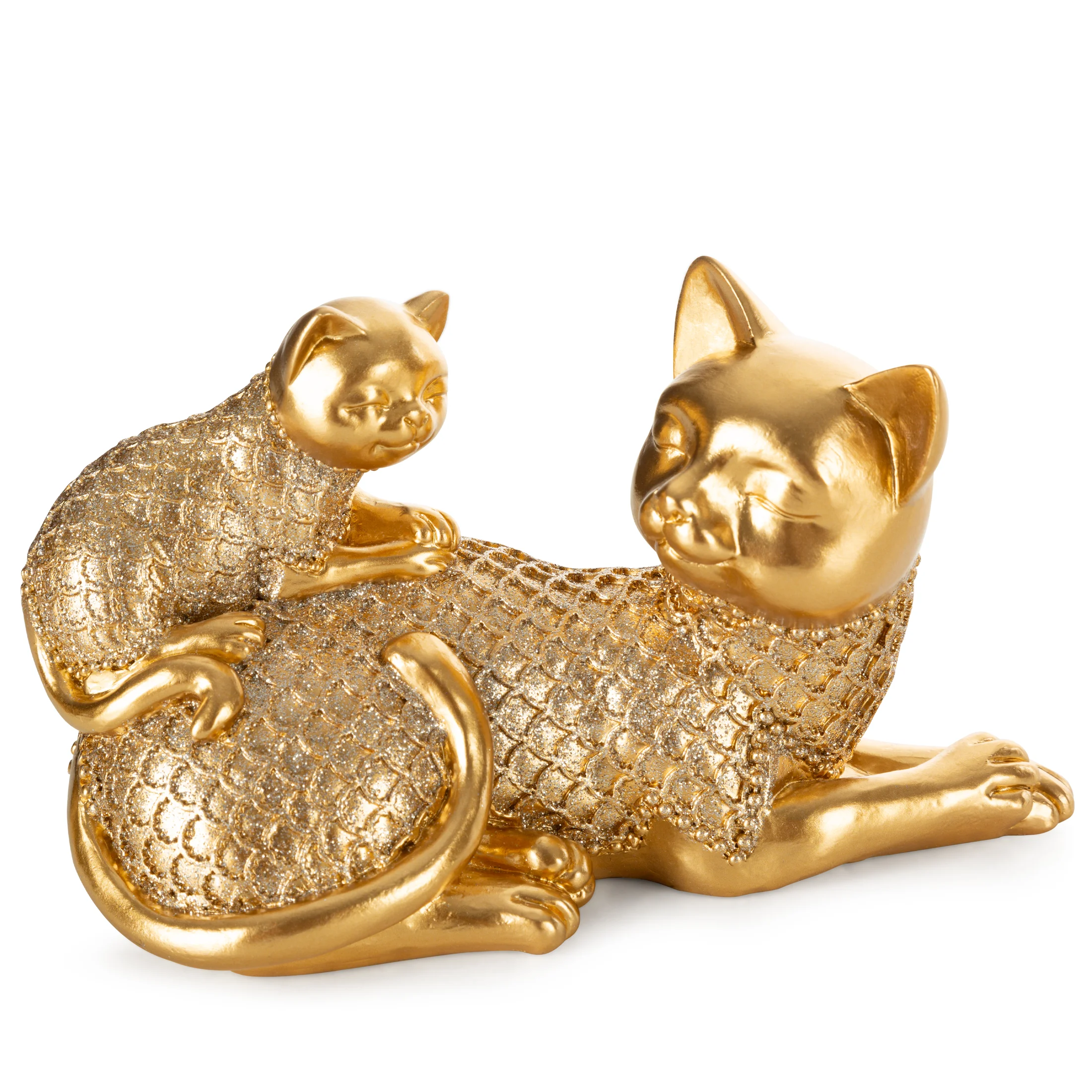 Kot - figurka dekoracyjna MARI o drobnym wytłaczanym wzorze | eurofirany