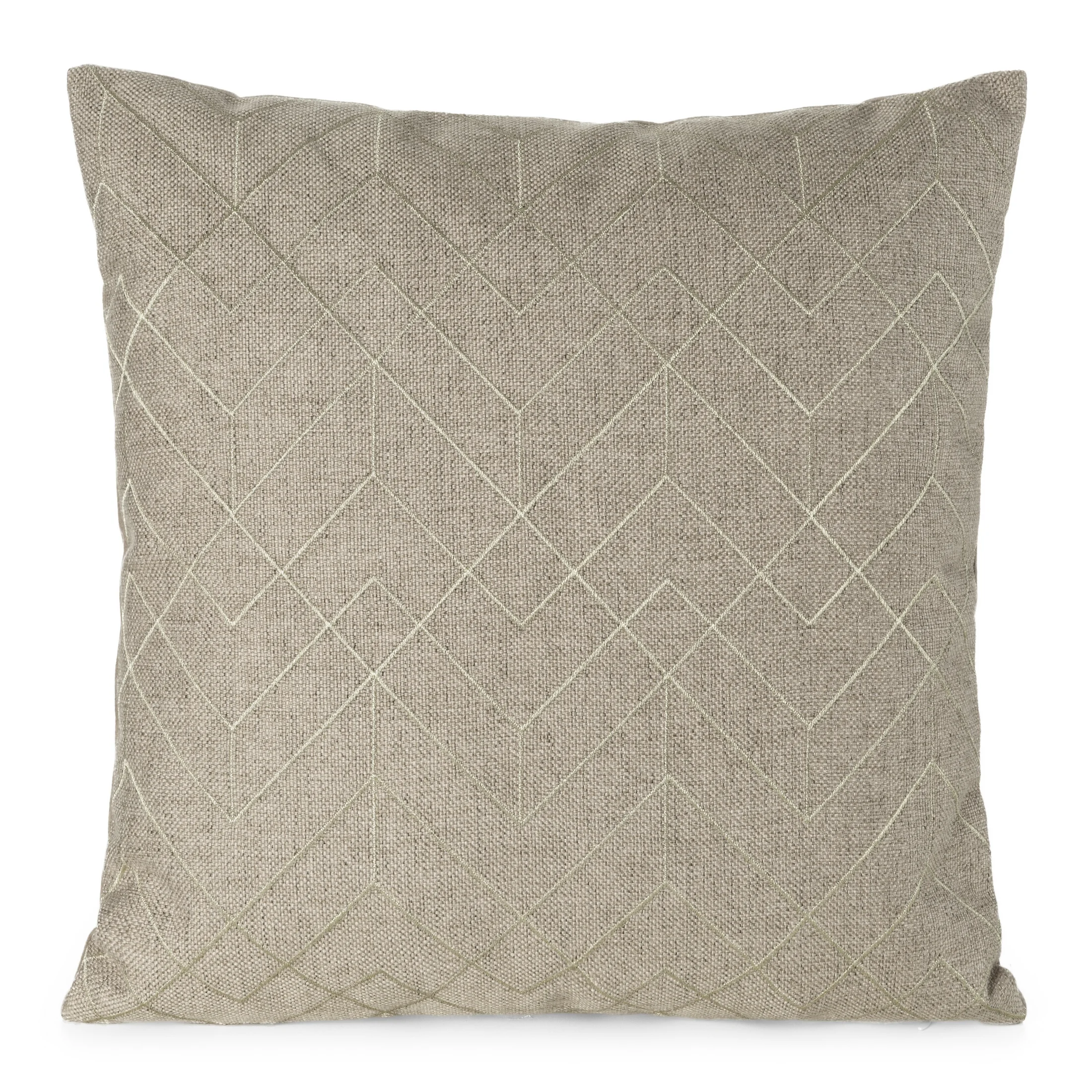 Poszewka na poduszkę 45x45 cm kolor beżowy z złotym geometrycznym haftem MILA | eurofirany