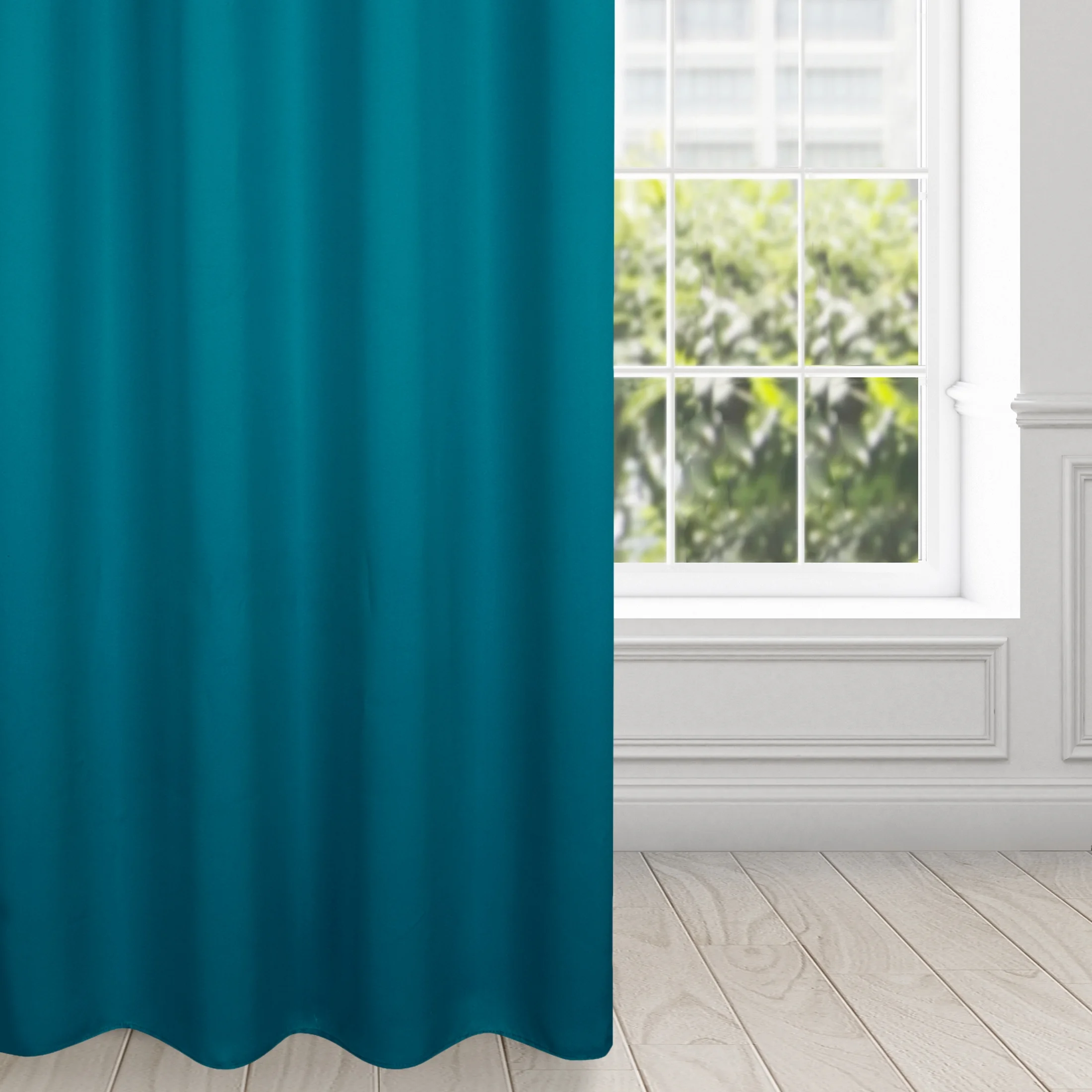 Zasłona morska zaciemniająca gładka półmatowa 140x175 cm przelotka LOGAN | eurofirany