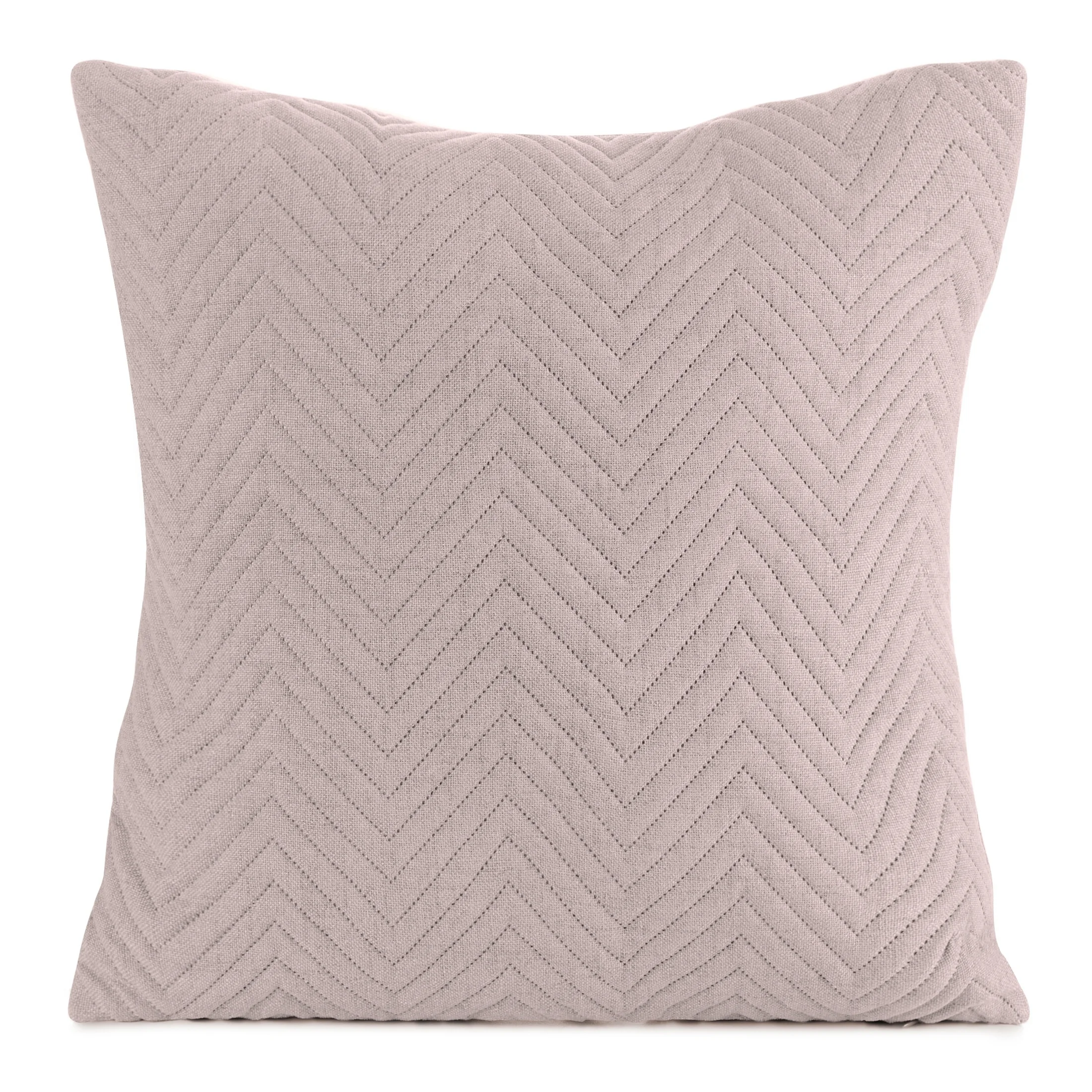 Poszewka na poduszkę 45x45 cm o strukturze lnu pikowana metodą hot press w wzór jodełki różowa LEN Eurofirany Premium | eurofirany