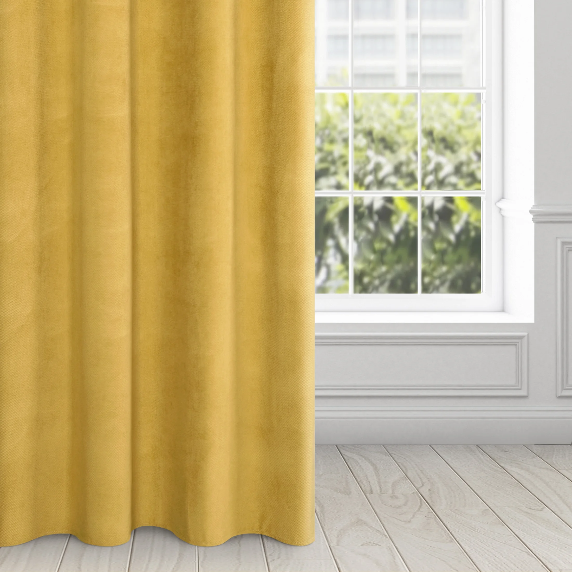 Zasłona złota z matowego welwetu 140x250 cm przelotka - MILO | eurofirany