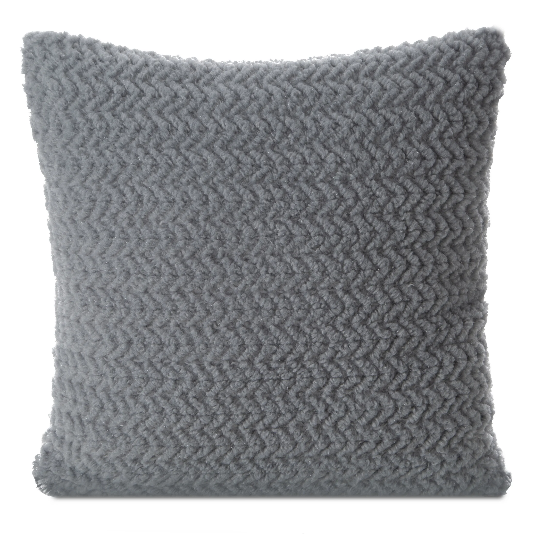 Poszewka na poduszkę 45x45 cm srebrna z miękkiej tkaniny z dodatkiem błyszczącej nici LARIS | eurofirany