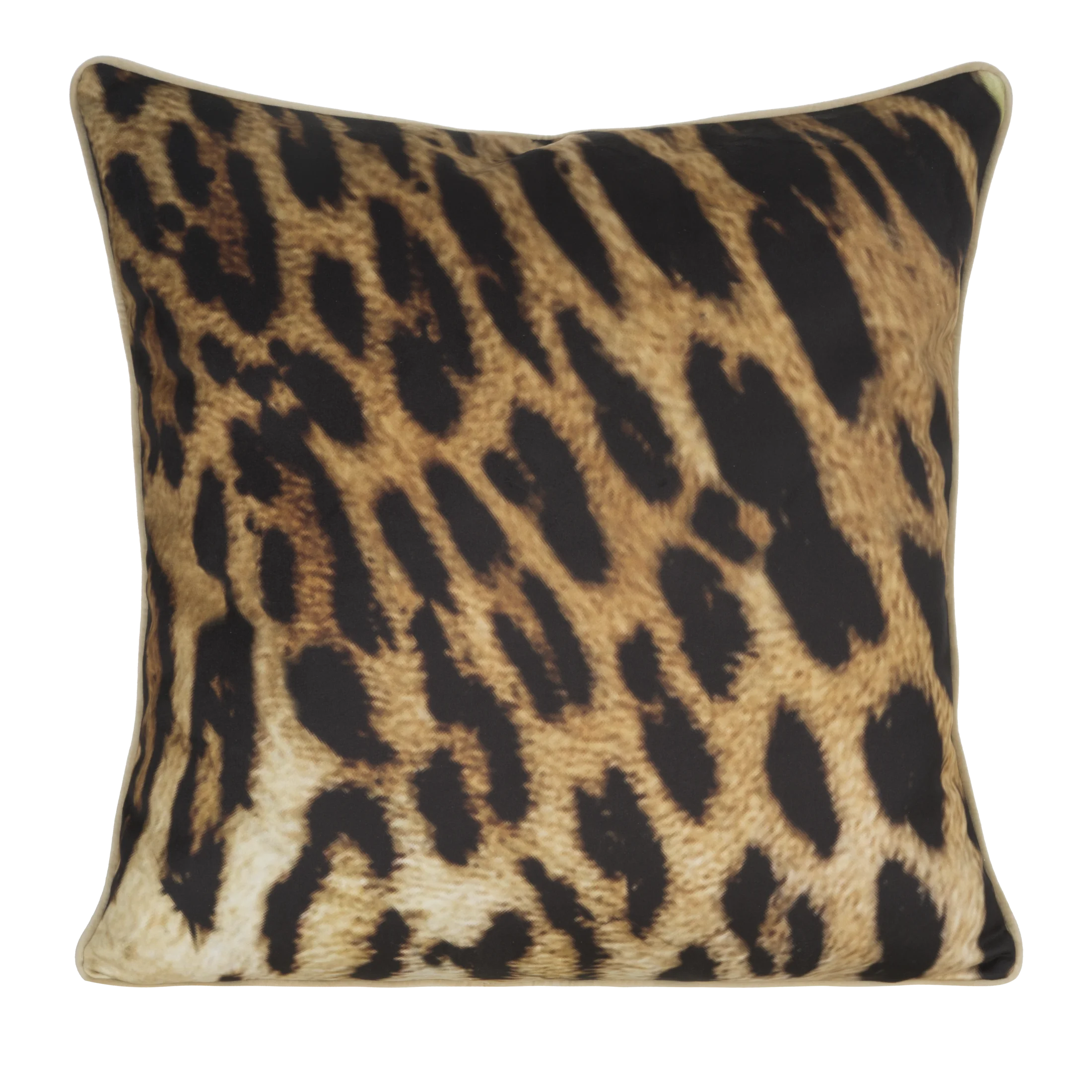 Poszewka na poduszkę 60x60 cm welwetowa czarno, brązowa z designerskim nadrukiem i wypustką na brzegach EVA 15 A Eva Minge | eurofirany