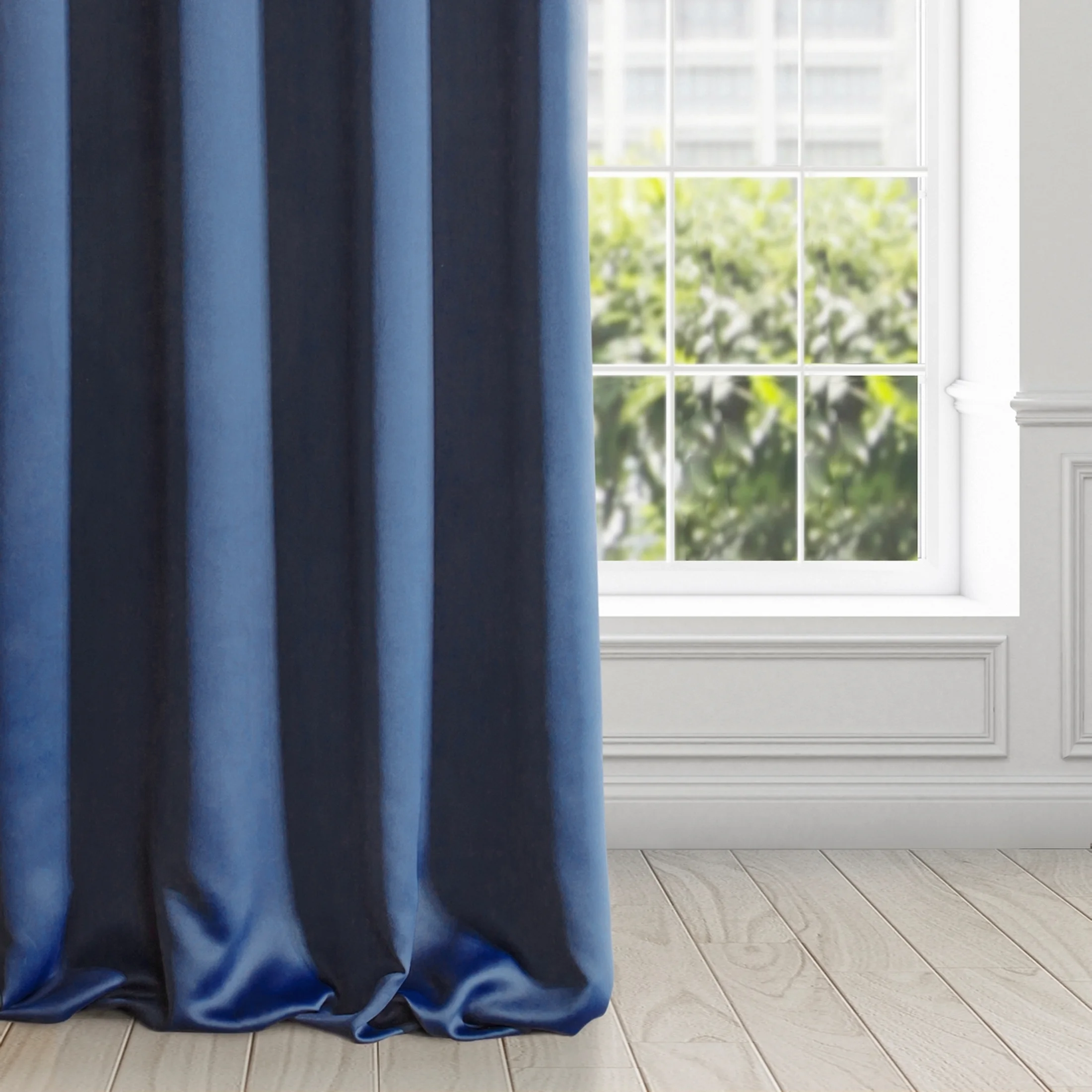 Zasłona granatowa matowa, zaciemniająca 140x250 cm przelotka - TEO |