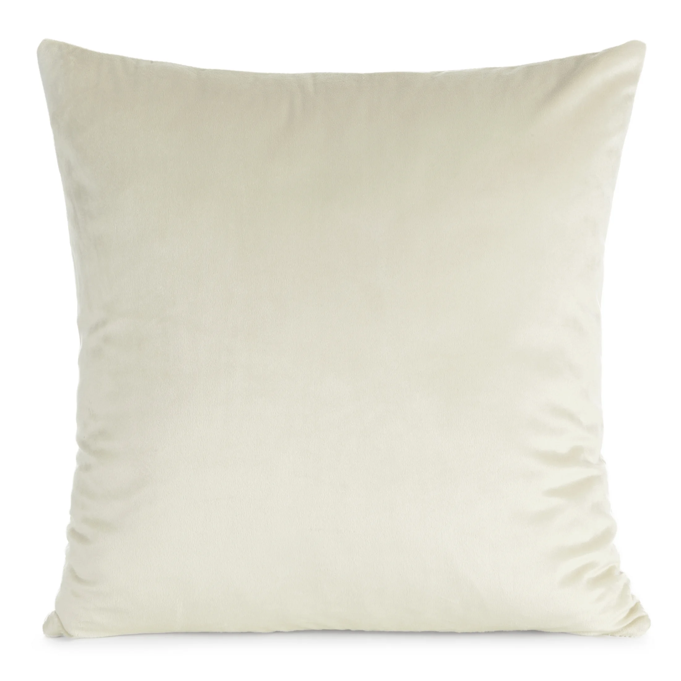 Poszewka na poduszkę 45x45 cm welwetowa, gładka kremowa o delikatnym połysku GAJA 1 | eurofirany