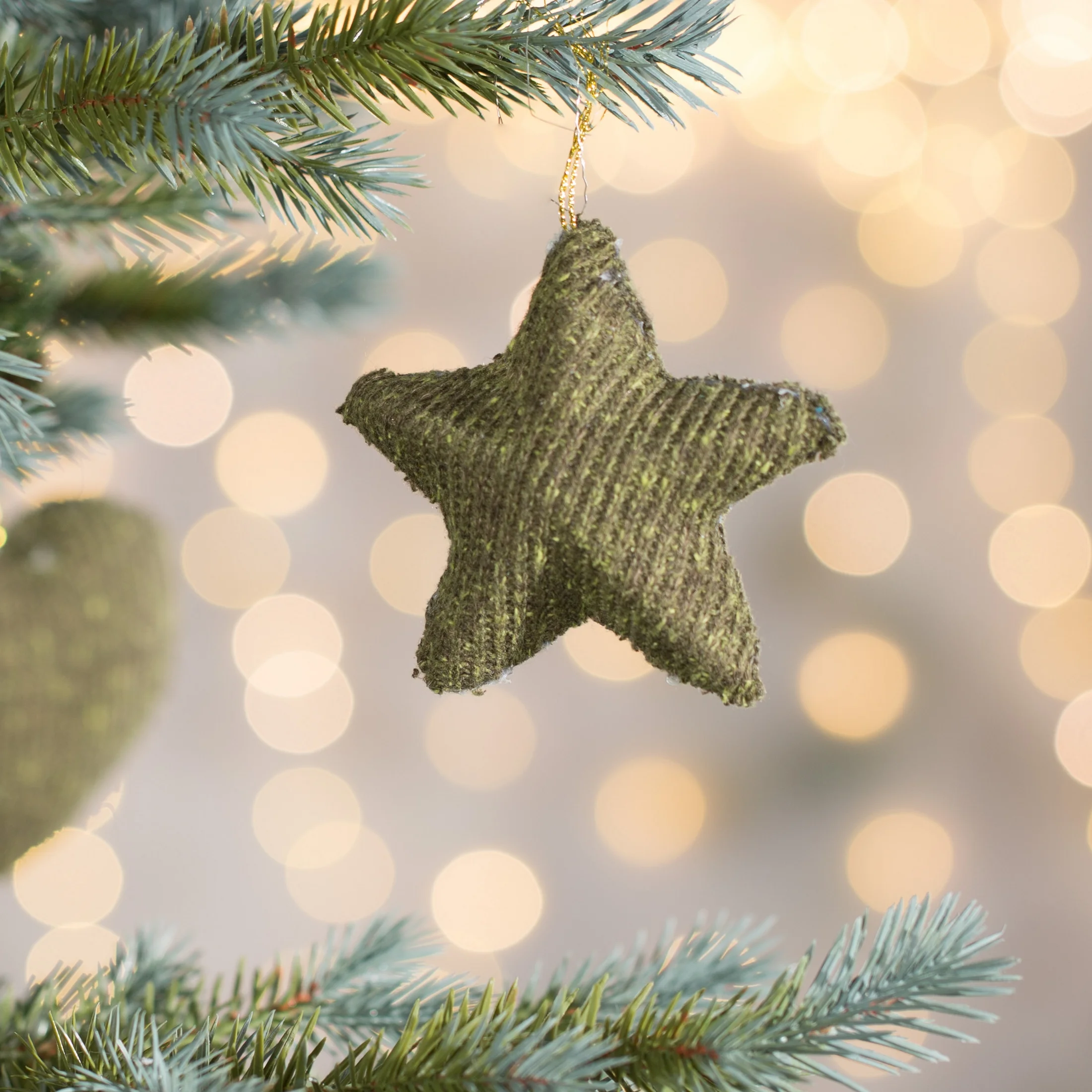 Ozdoba choinkowa IRIN gwiazdka z dzianiny w stylu eko | eurofirany