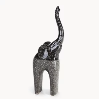 Figurka z glinki ceramicznej stalowa 11x7x30 cm MANDI
