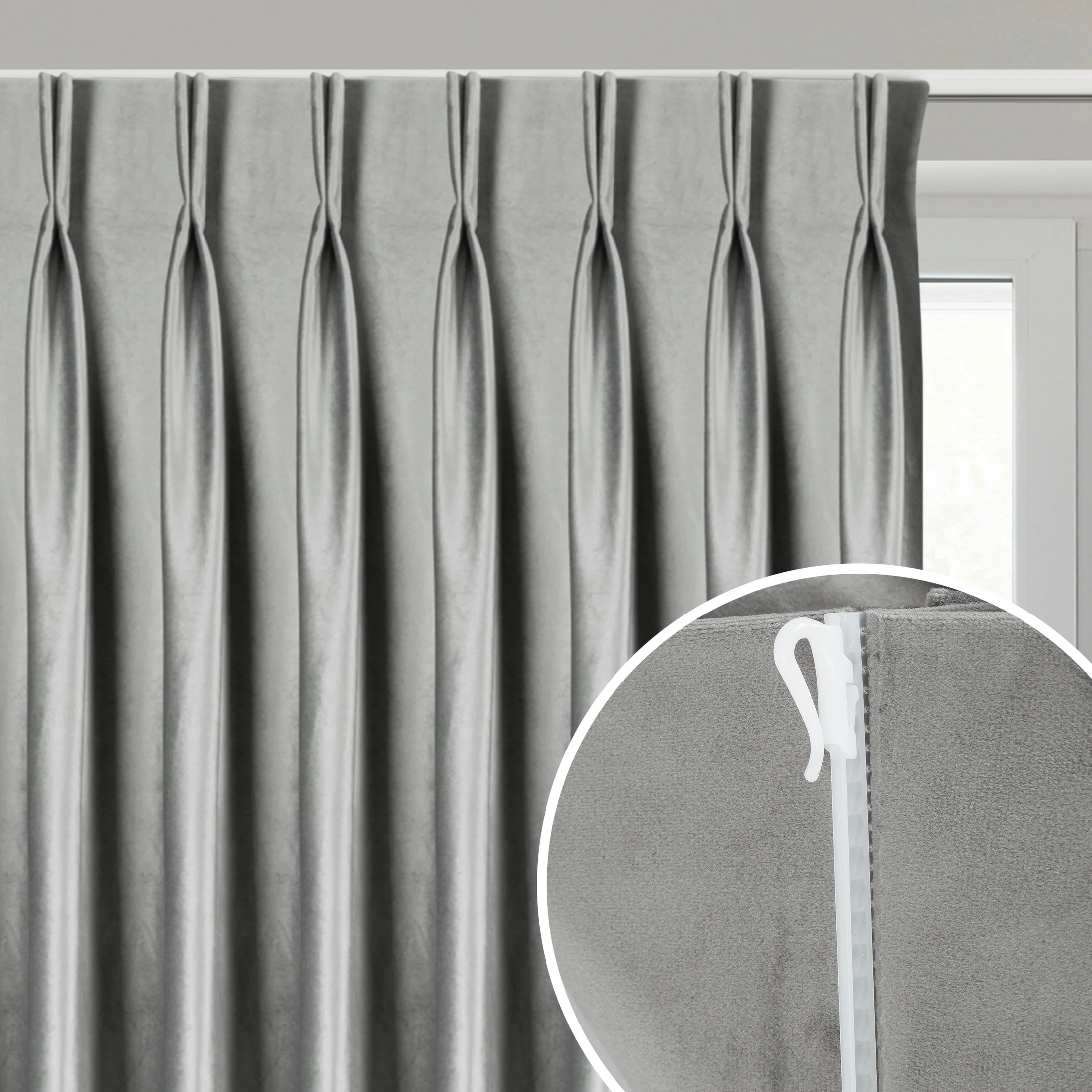 Zasłona stalowa z welwetu 200x259 cm taśma flex | eurofirany