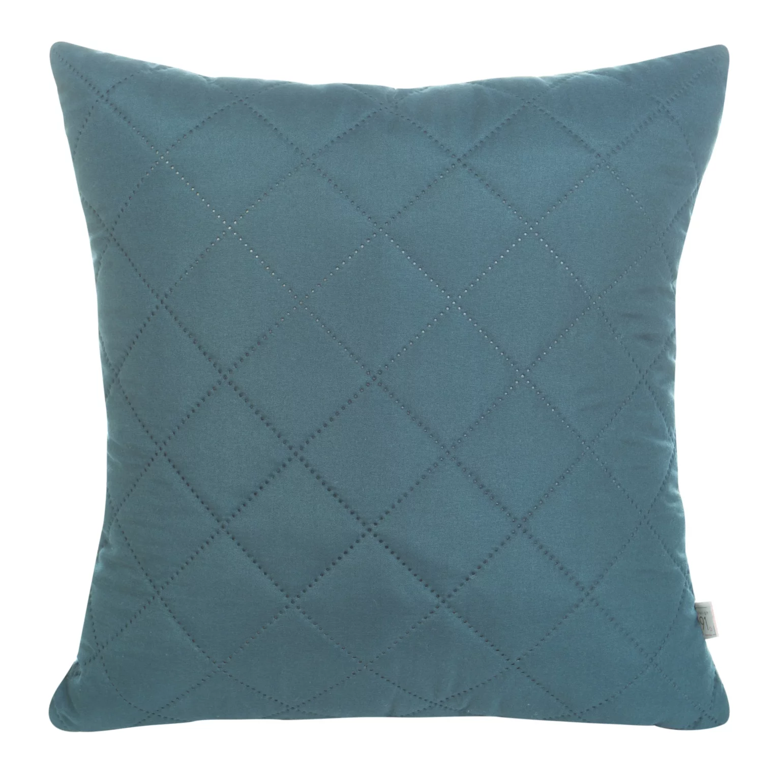 Poszewka na poduszkę 40x40 cm ciemnoturkusowa z geometrycznym wzorem wykonanym techniką hot press ALARA DESIGN 91