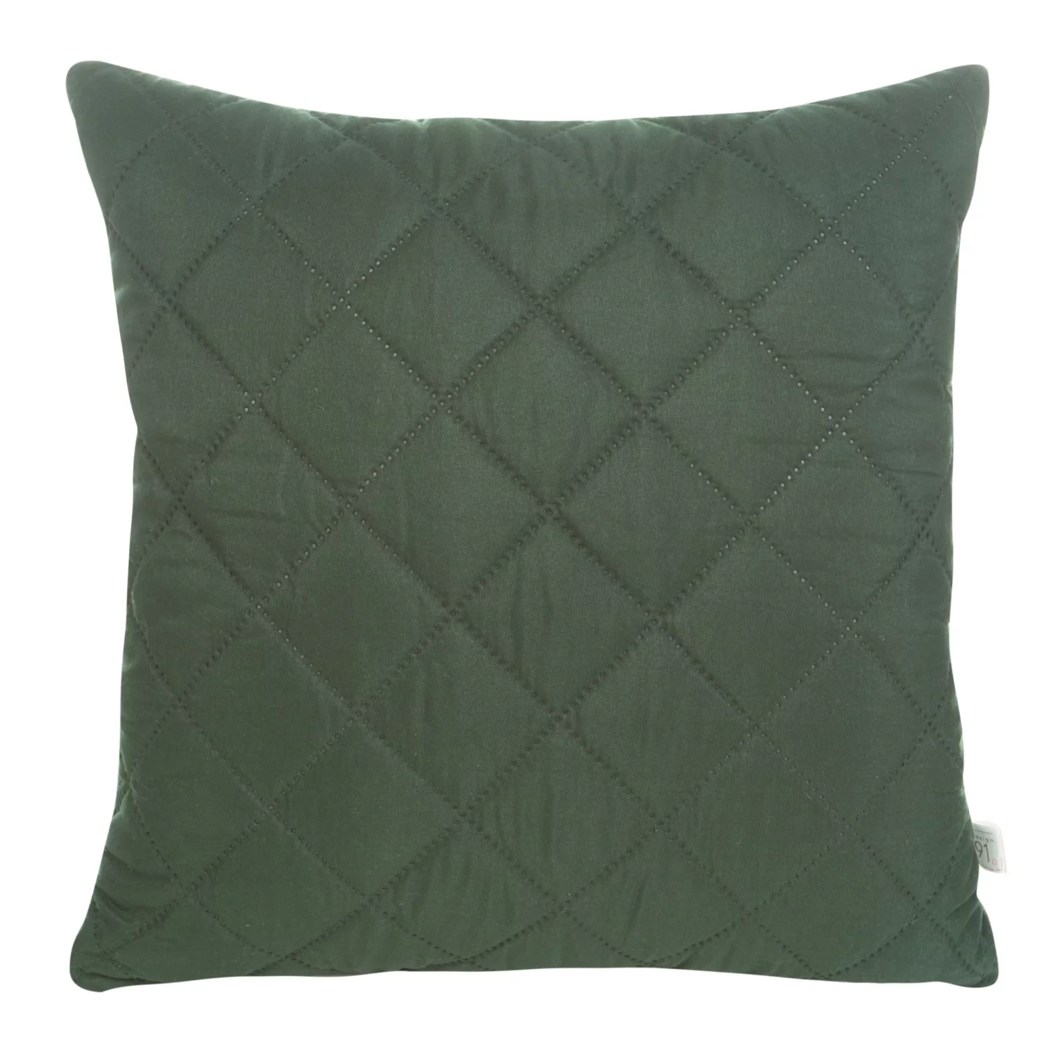 Poszewka na poduszkę 40x40 cm ciemnozielona z geometrycznym wzorem wykonanym techniką hot press ALARA DESIGN 91
