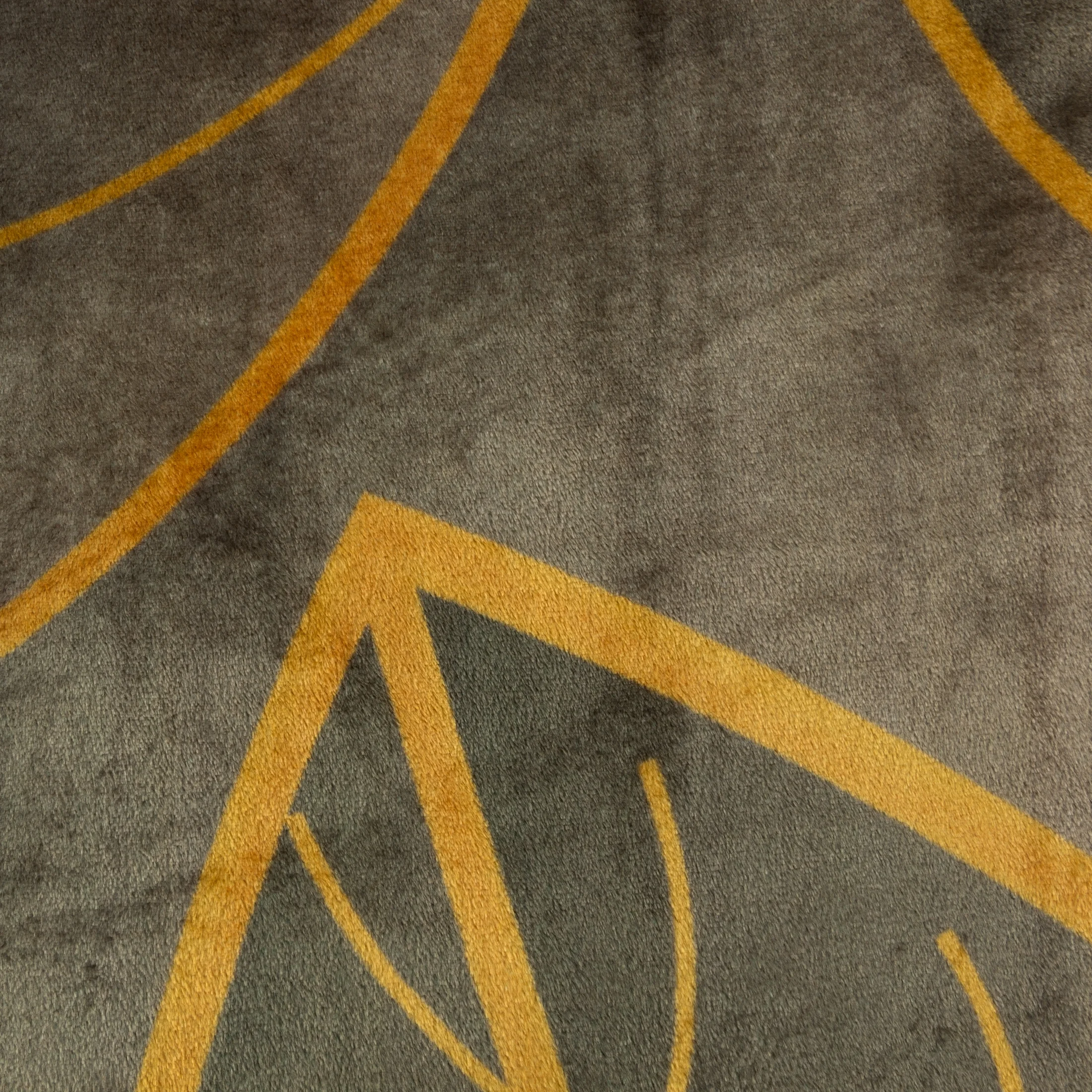Koc 150x200 cm brązowo, beżowy zdobiony motywem dużych liści ALISMA 2 Limited collection