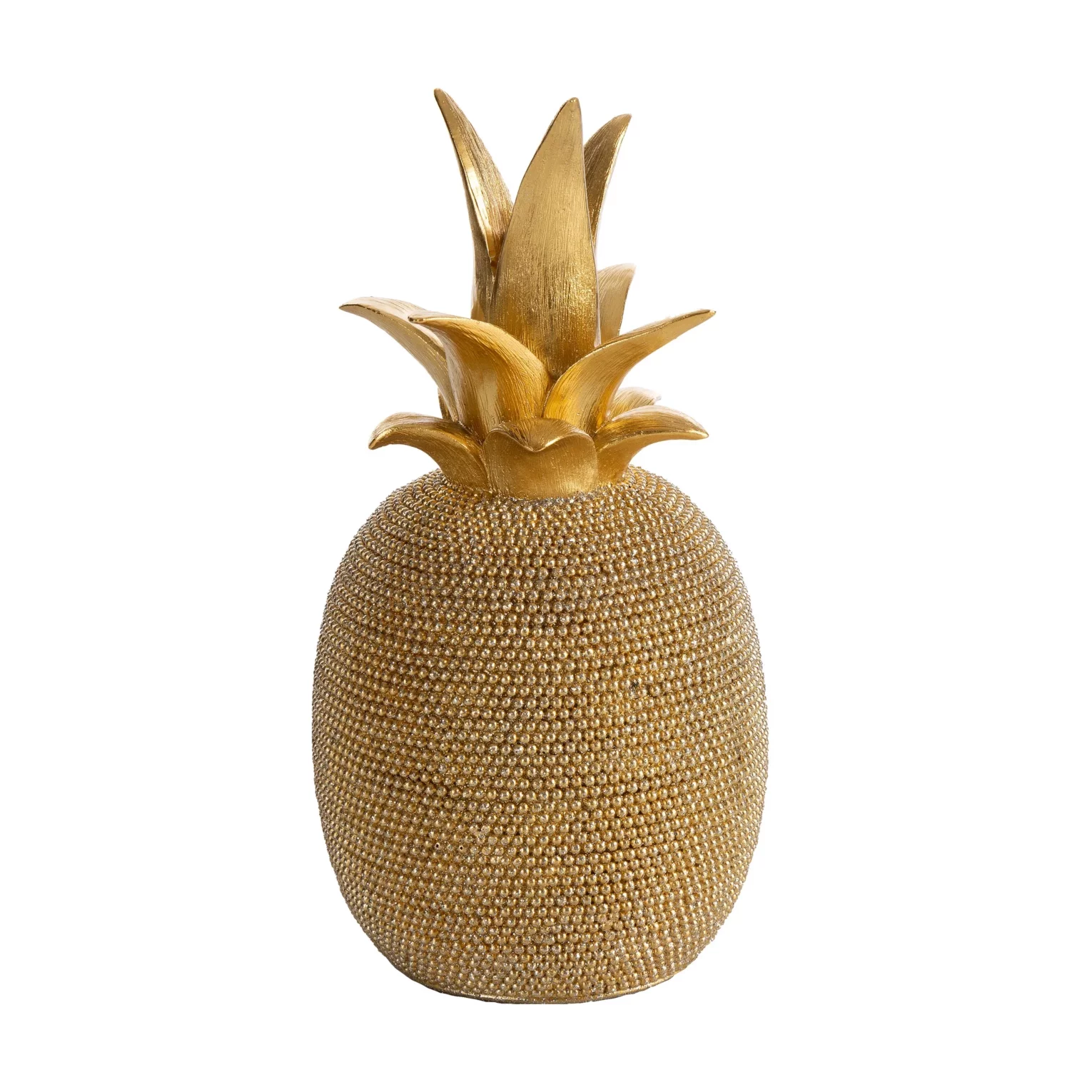 Figurka złota ananas  o drobnym strukturalnym  wzorze  średnica 11x22 cm ELDO 2