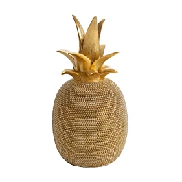 Figurka złota ananas  o drobnym strukturalnym  wzorze  średnica 11x22 cm ELDO 2