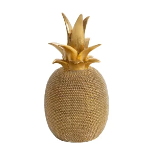 Figurka złota ananas  o drobnym strukturalnym  wzorze  średnica 11x22 cm ELDO 2