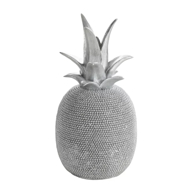 Figurka srebrna ananas o drobnym strukturalnym wzorze średnica 11x22 cm ELDO