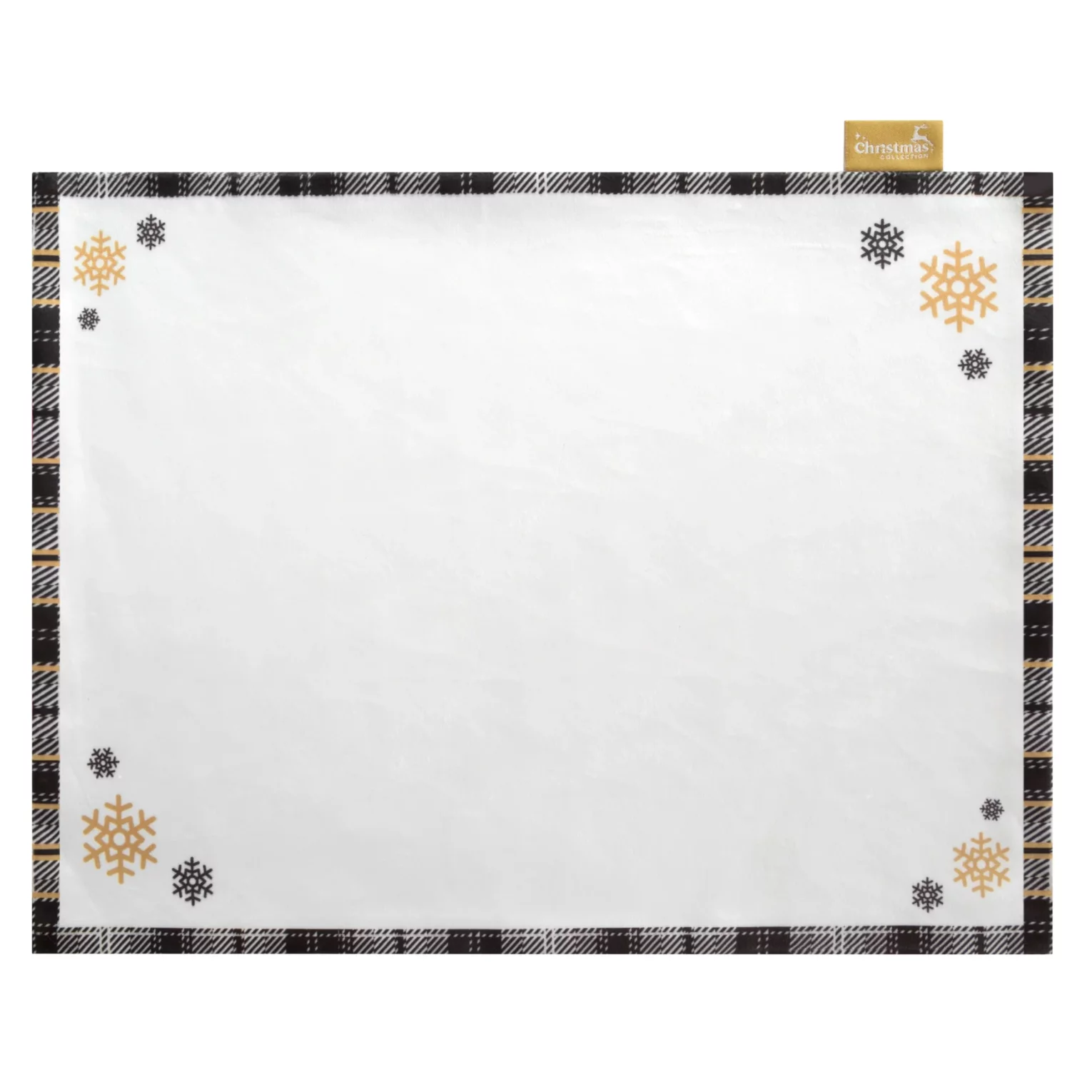 Komplet podkładek 4 szt 30x40 cm biały welwetowy ANGEL z motywem świątecznym