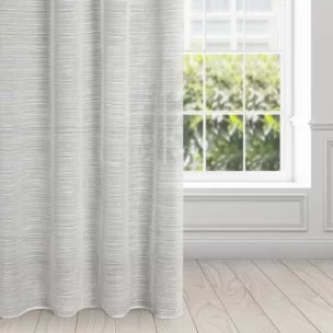 Firana naturalna z efektem deszczyku w poprzeczne prążki 140x250 cm przelotka ARIA