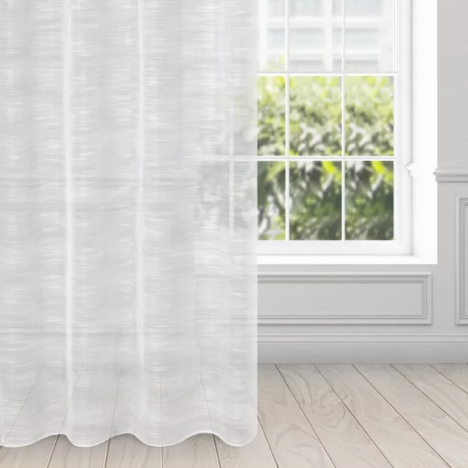 Firana biała z efektem deszczyku półprzezroczysta 140x250 cm przelotka ASTERA