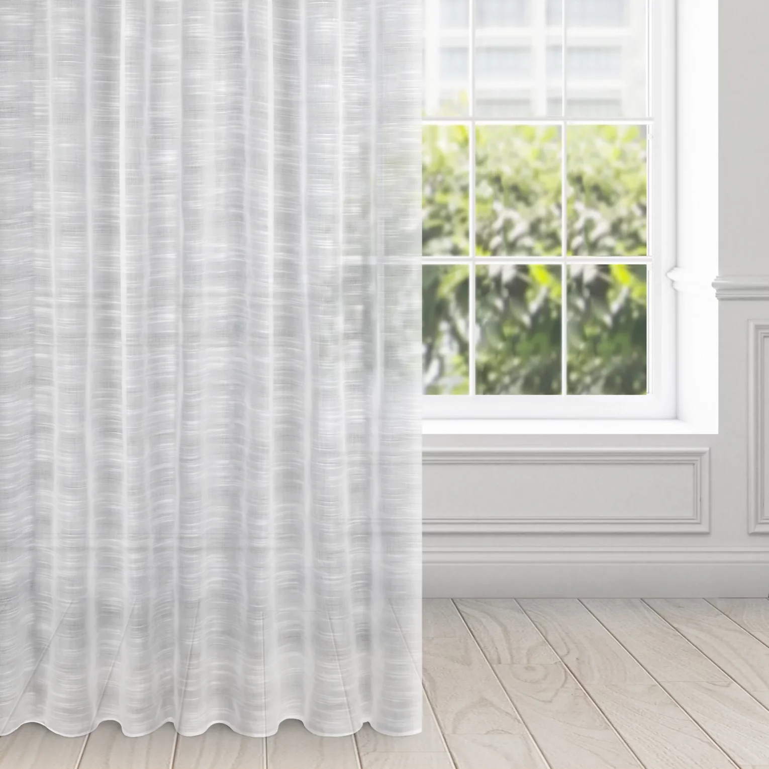 Firana biała z efektem deszczyku półprzezroczysta 140x270 cm taśma ASTERA