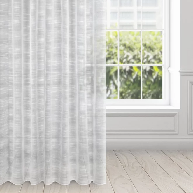 Firana biała z efektem deszczyku półprzezroczysta 140x270 cm taśma ASTERA