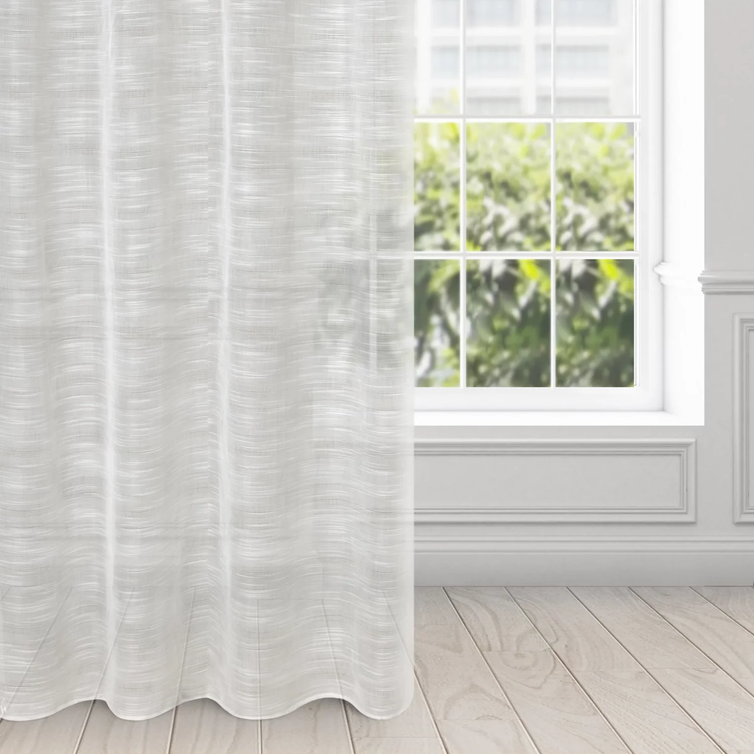 Firana kremowa z efektem deszczyku półprzezroczysta 140x250 cm przelotka ASTERA