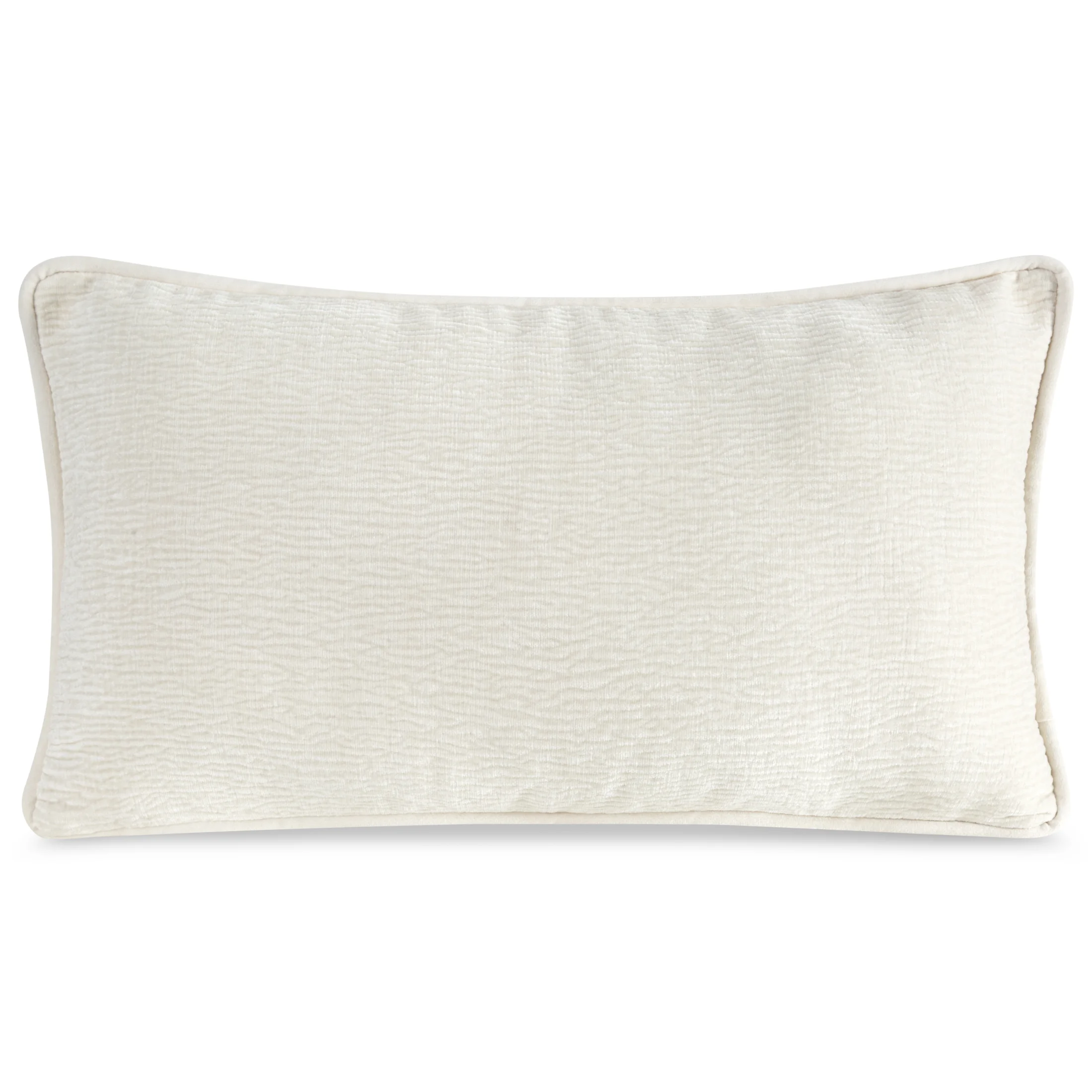 Poszewka na poduszkę 30x50 cm kremowa z szenilowej tkaniny ROSI | eurofirany