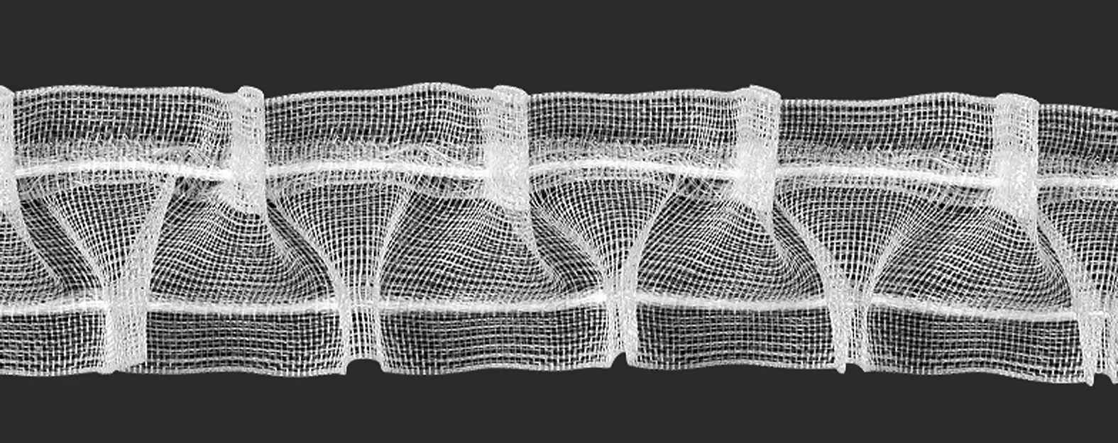 Taśma marszcząca typu SMOK do firan i zasłon, marszczenie 1:2,5