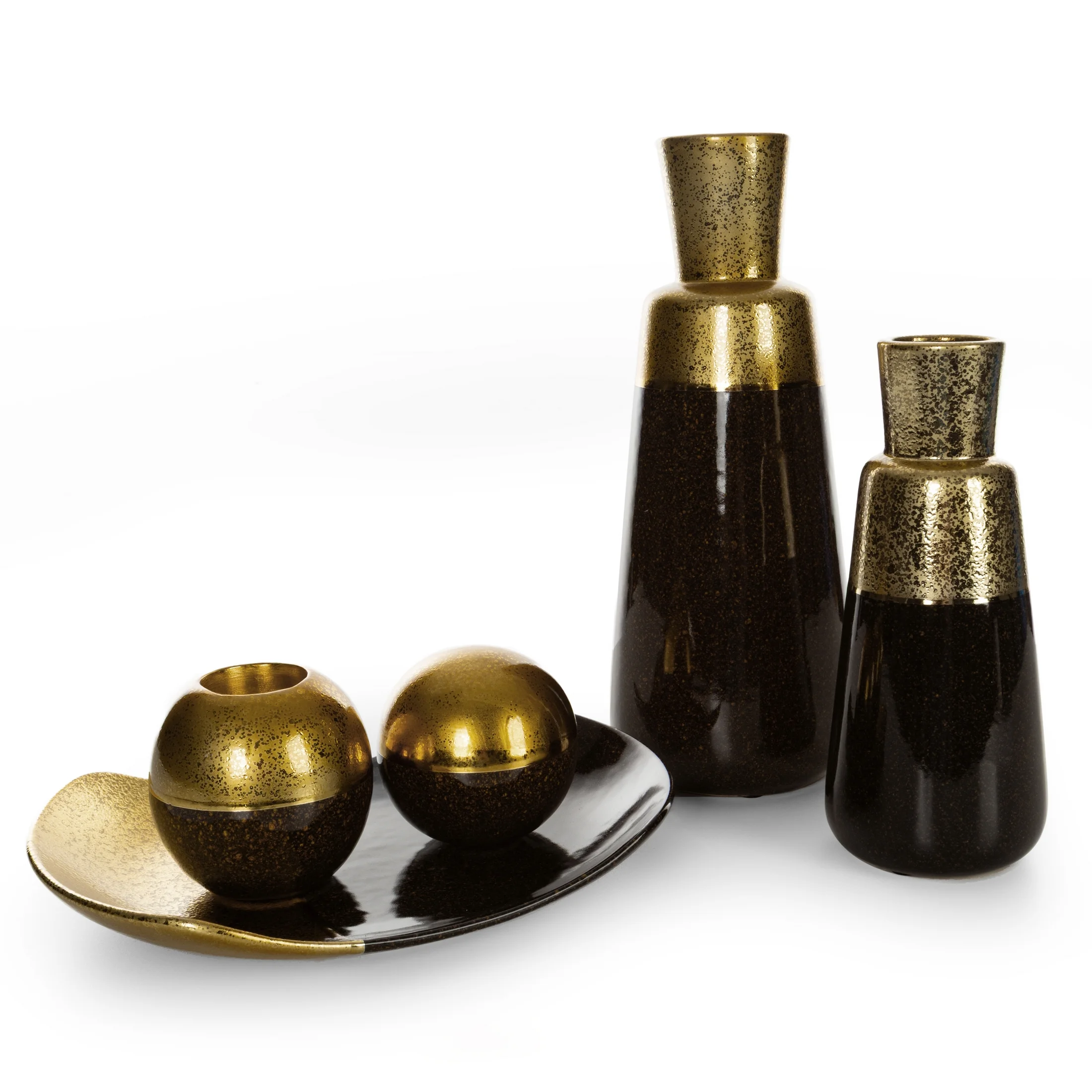 Kula ceramiczna czarno-złota średnica 11x11 cm THEO