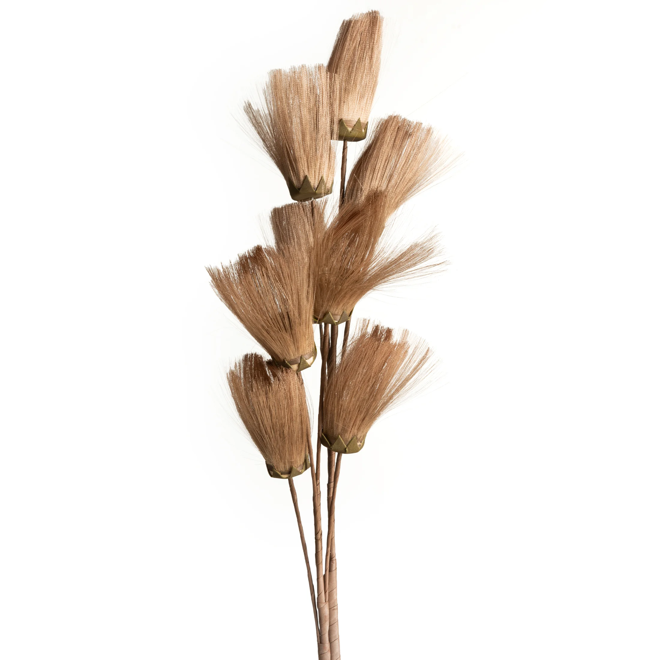 Kwiat sztuczny trawa pampasowa brązowa z ozdobnym pióropuszem 80 cm