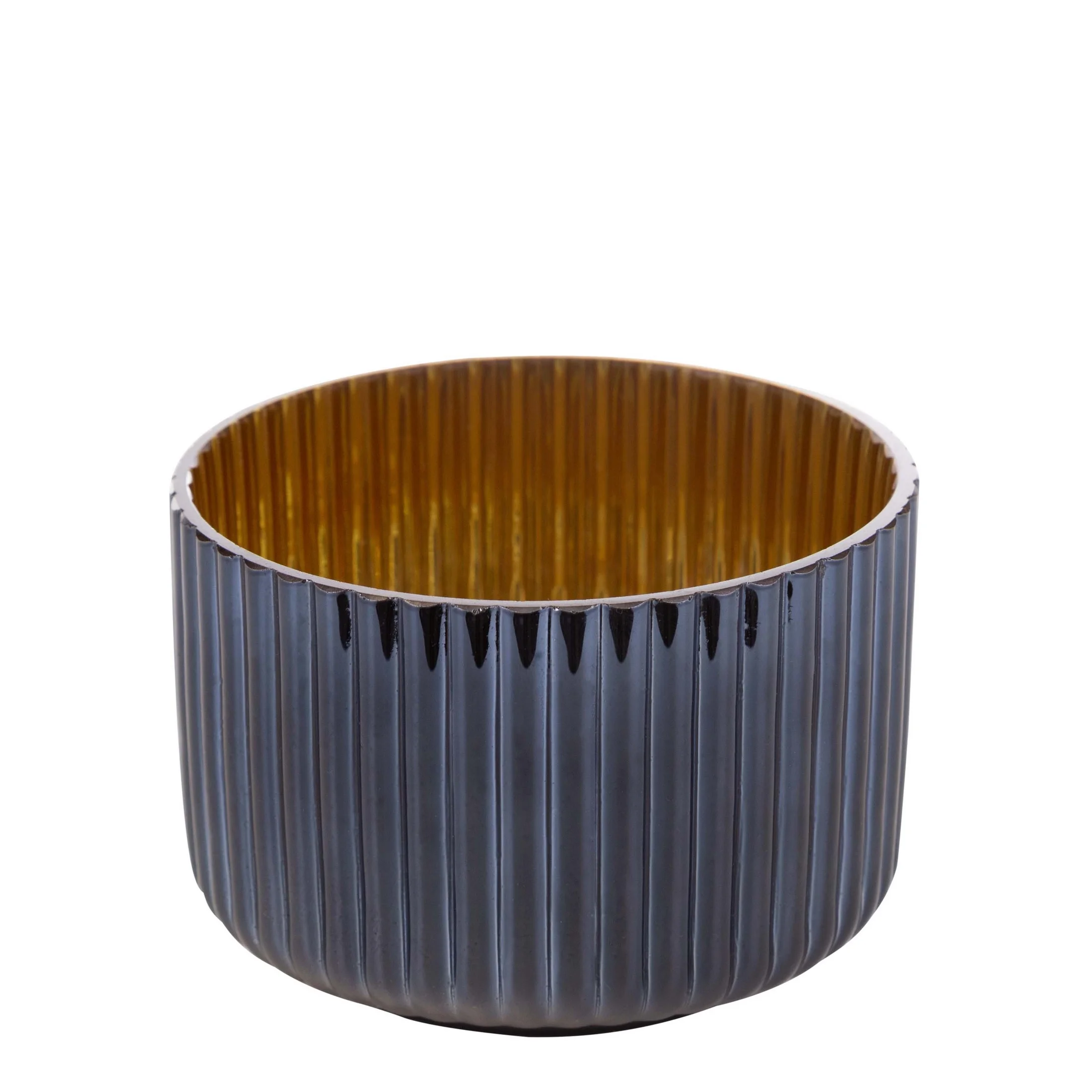 Świecznik ze szkła artystycznego granatowo-złoty | eurofirany