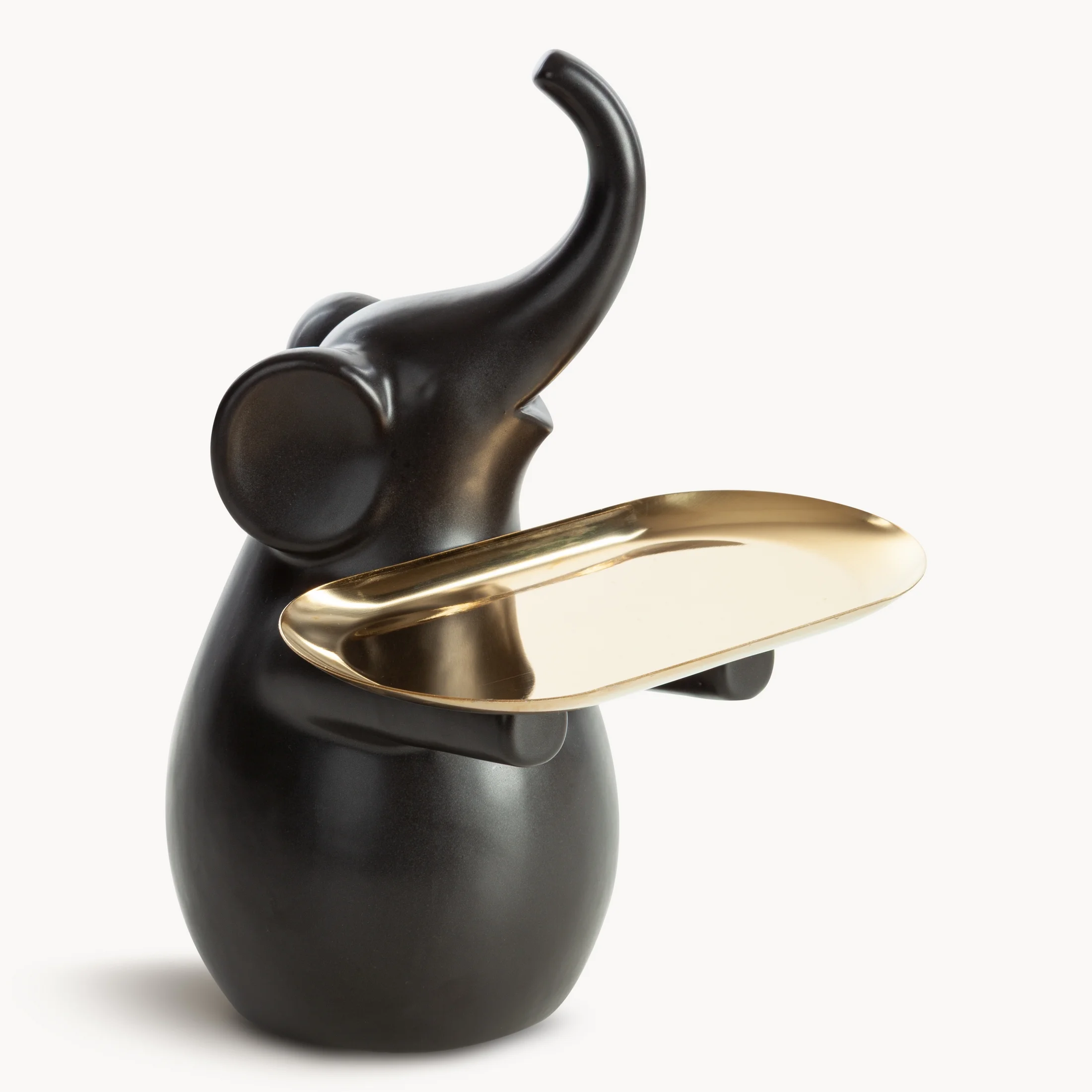 Figurka dekoracyjna słoń z złotą paterką | eurofirany