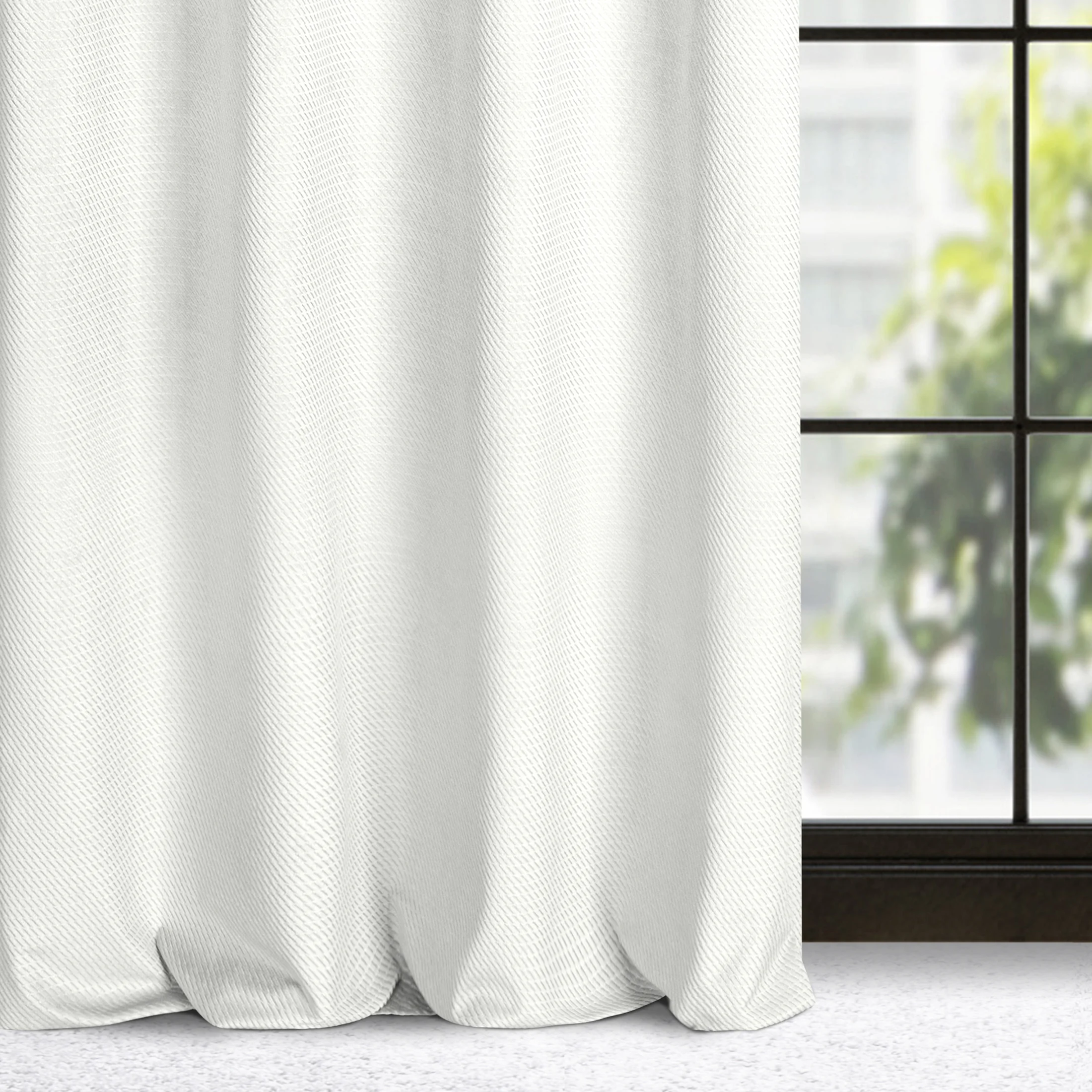 Zasłona biała z wytłaczanego welwetu 140x250 cm przelotka - ELIZA | eurofirany