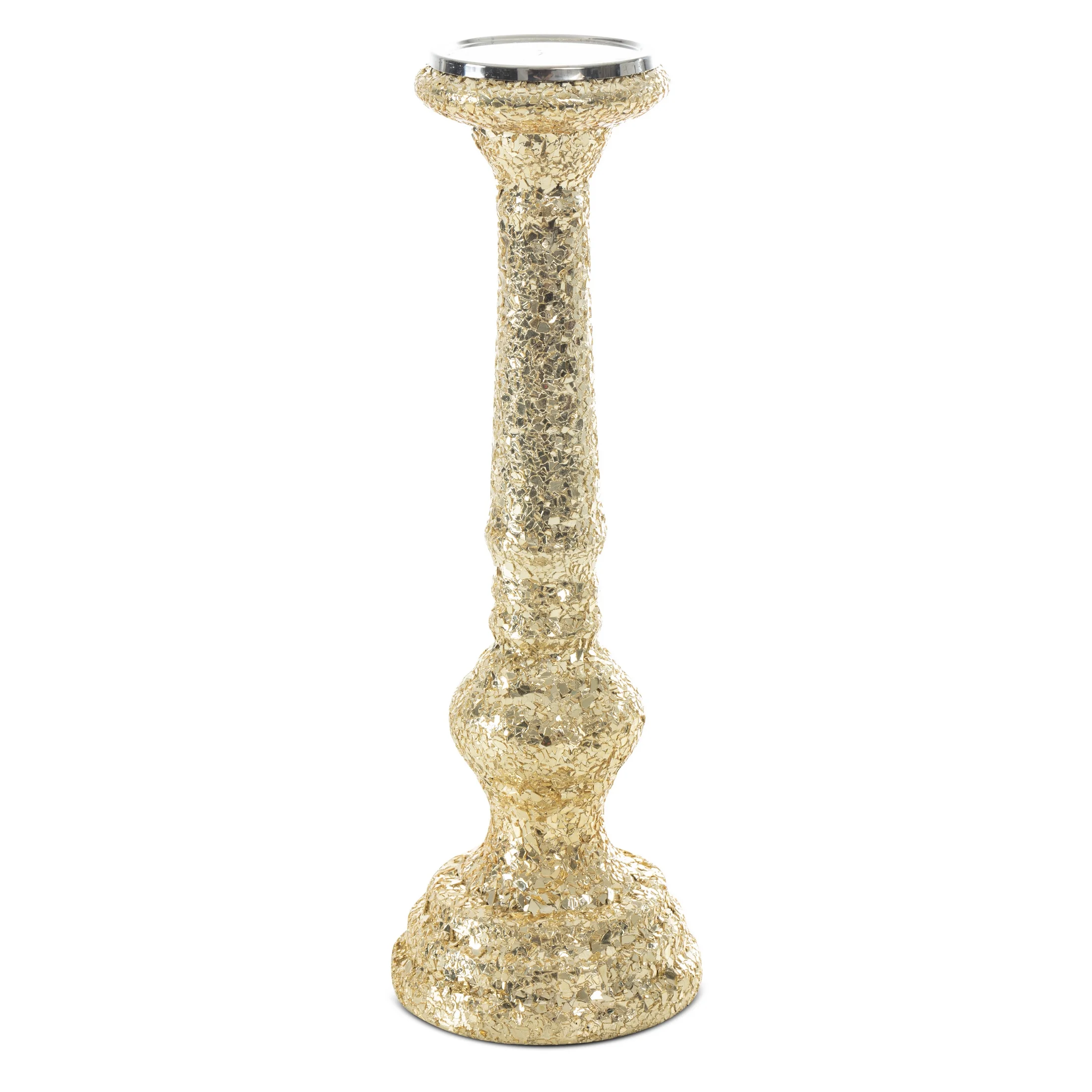 Świecznik dekoracyjny MELIA ze szkła artystycznego z efektem popękanego szła | eurofirany