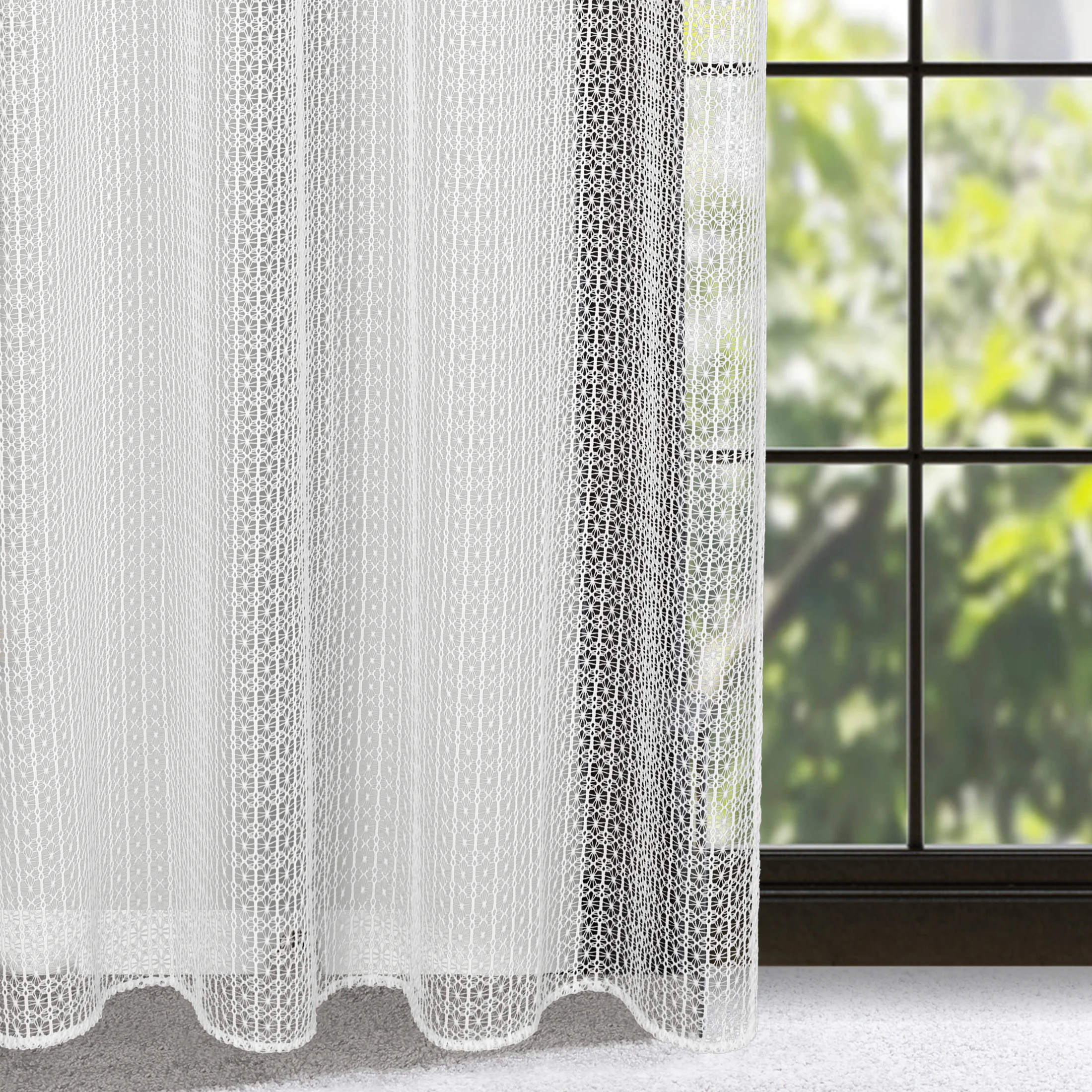 Firana biała z siateczki 140x250 cm przelotka - LARA | eurofirany
