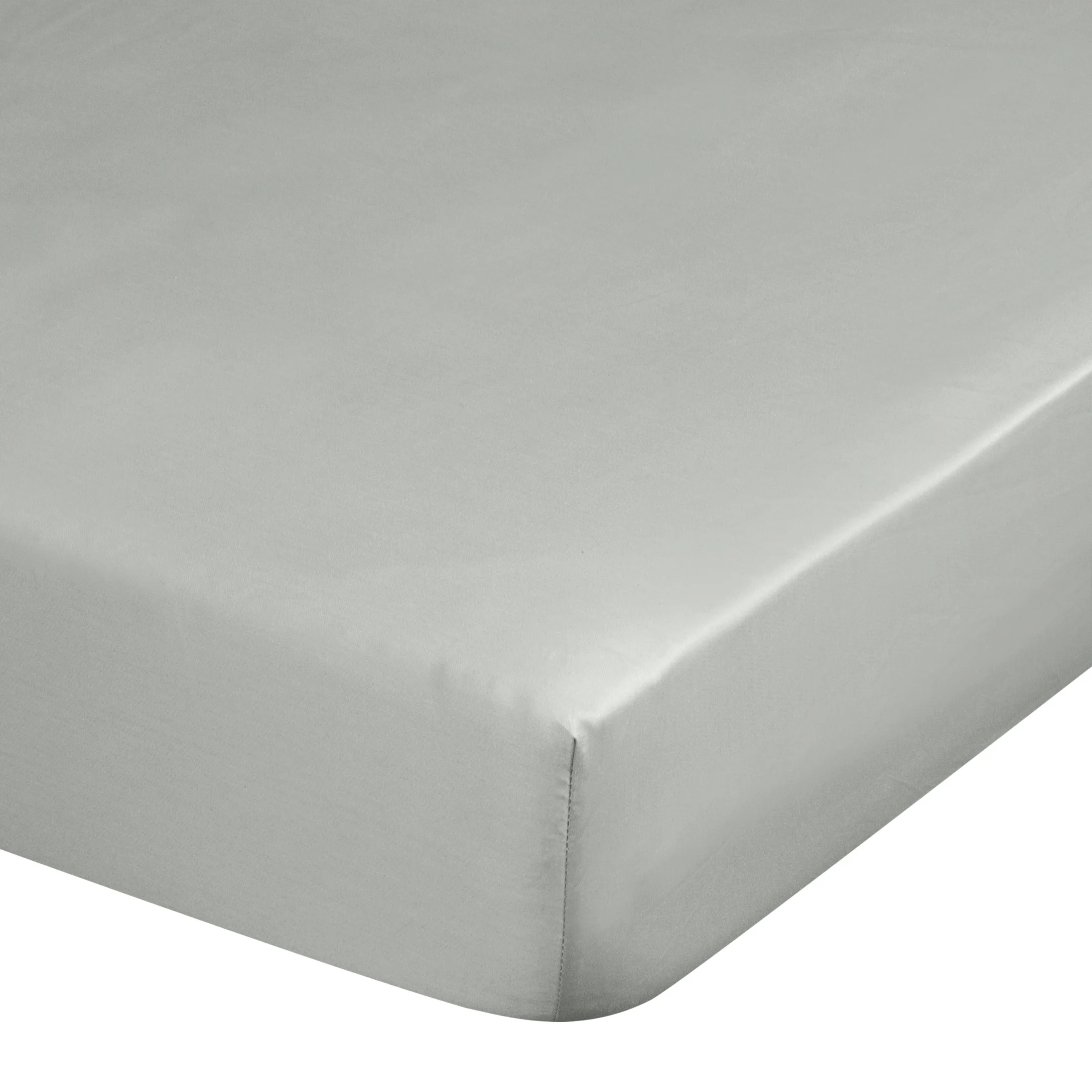 Prześcieradło z gumką 180x200 cm z satyny bawełnianej kolor jasnoszary 125 g/m2 DINA Diva Line | eurofirany