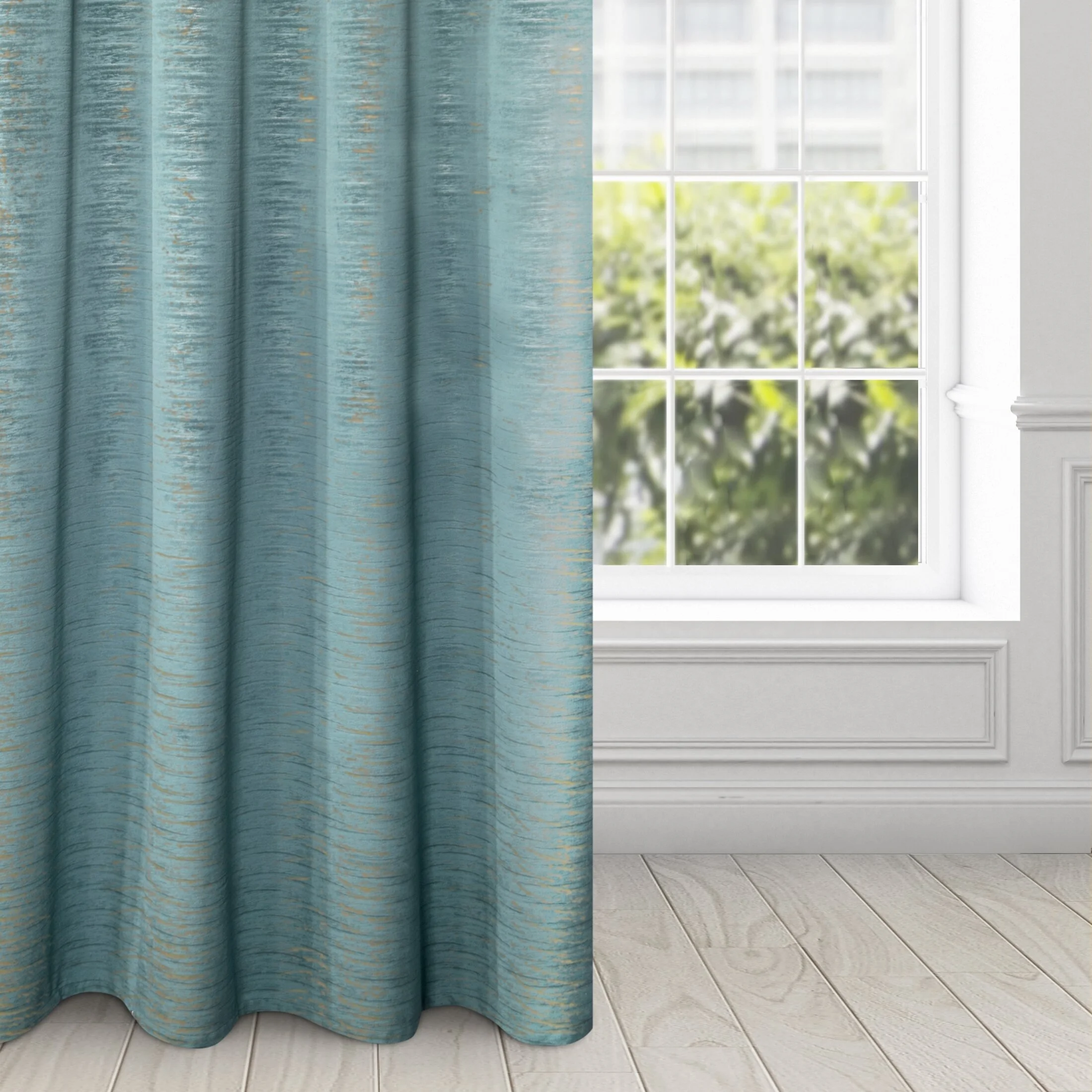 Zasłona welwetowa turkusowa 140x250 przelotka - ALUVIA | eurofirany