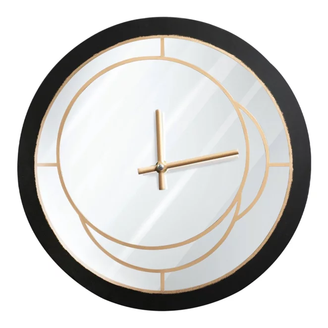 Zegar ścienny stalowo-złoty w nowoczesnym minimalistycznym stylu średnica 60x5 cm