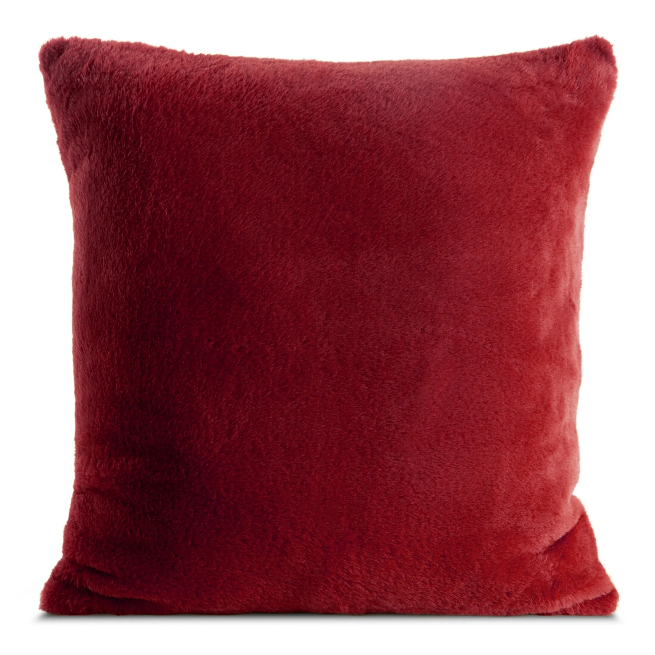 Poszewka na poduszkę 60x60 cm bordowa z miękkiej futrzanej tkaniny NINA | eurofirany