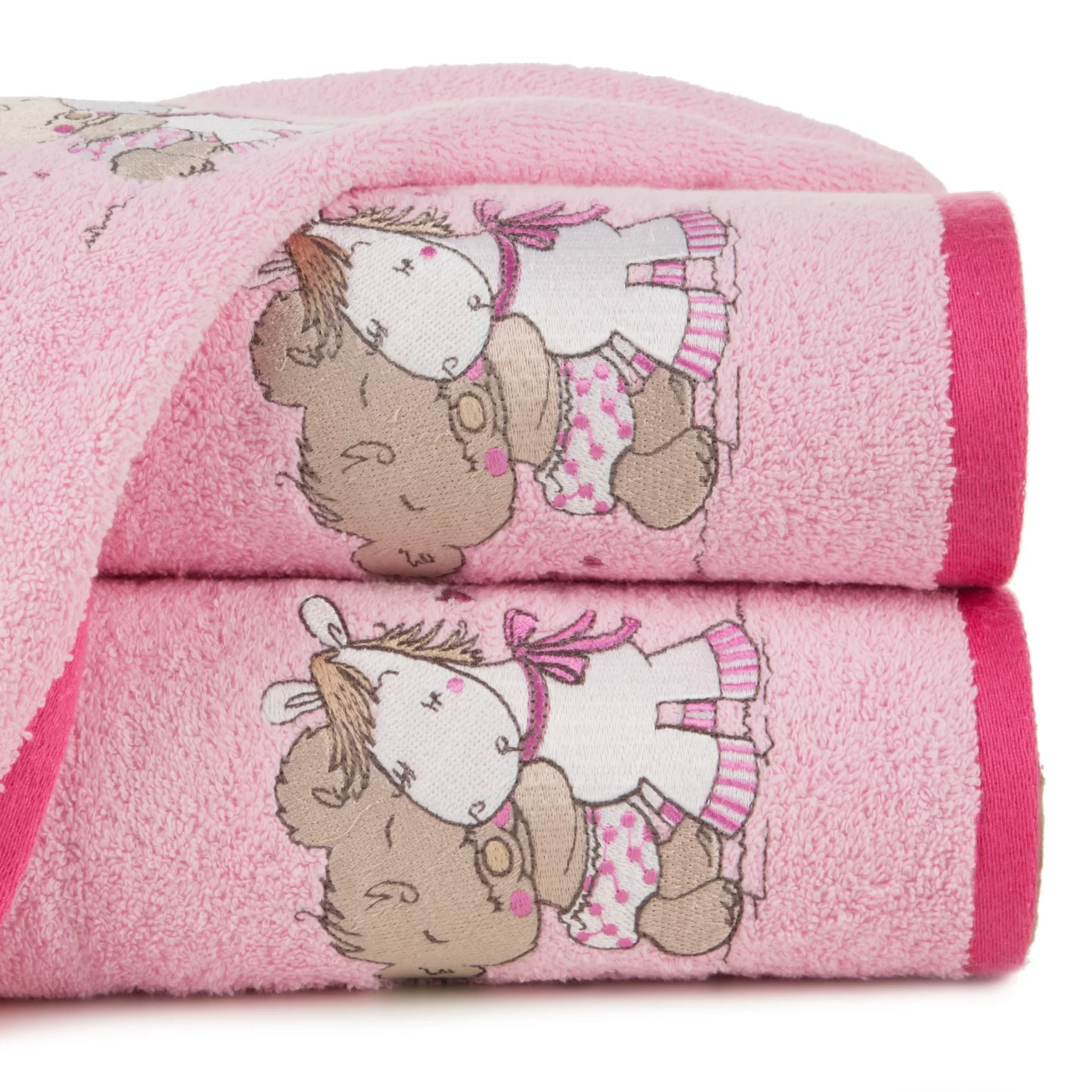Ręcznik kąpielowy dziecięcy 50x90 cm bawełniany kolor różowy 450 g/m2 BABY 43